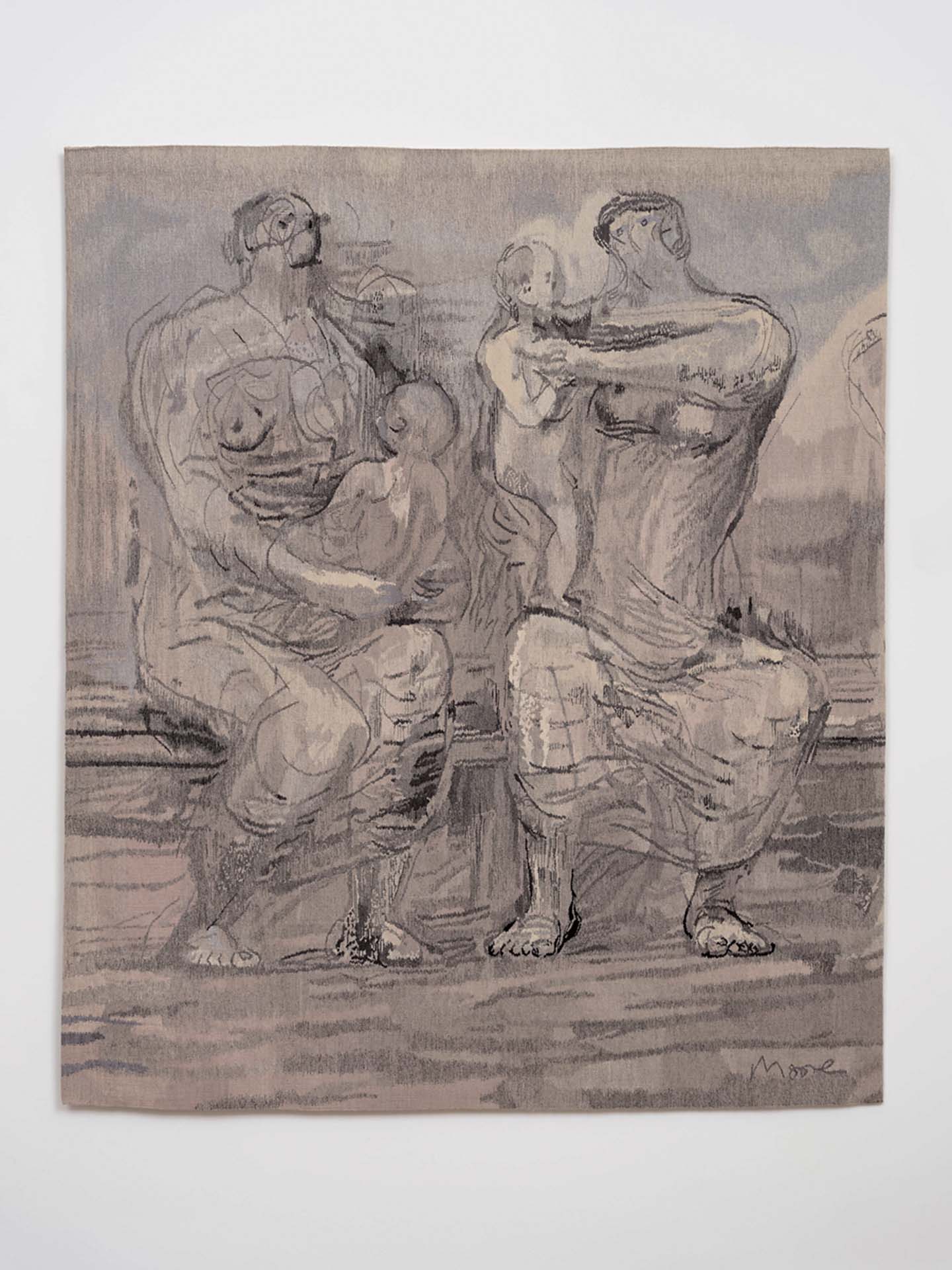 亨利．摩爾，《兩個坐著的女人》（Two Seated Women），編製掛毯，207×178cm，1977。（攝影／Damian Griffiths，© The Henry Moore Foundation / DACS, London C…