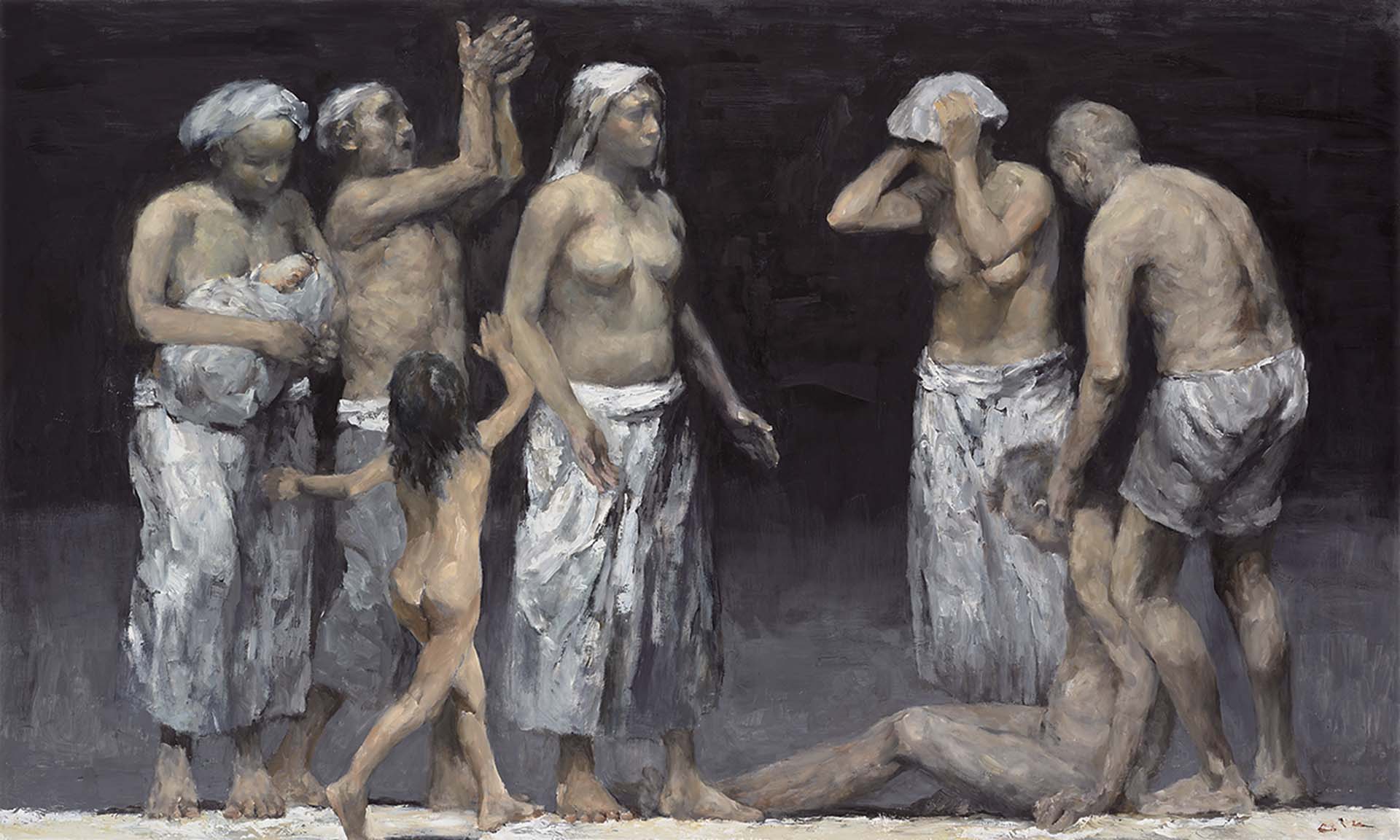 岑龍，《殤》，油彩、畫布，120×200cm，2020。（涵藝術提供）