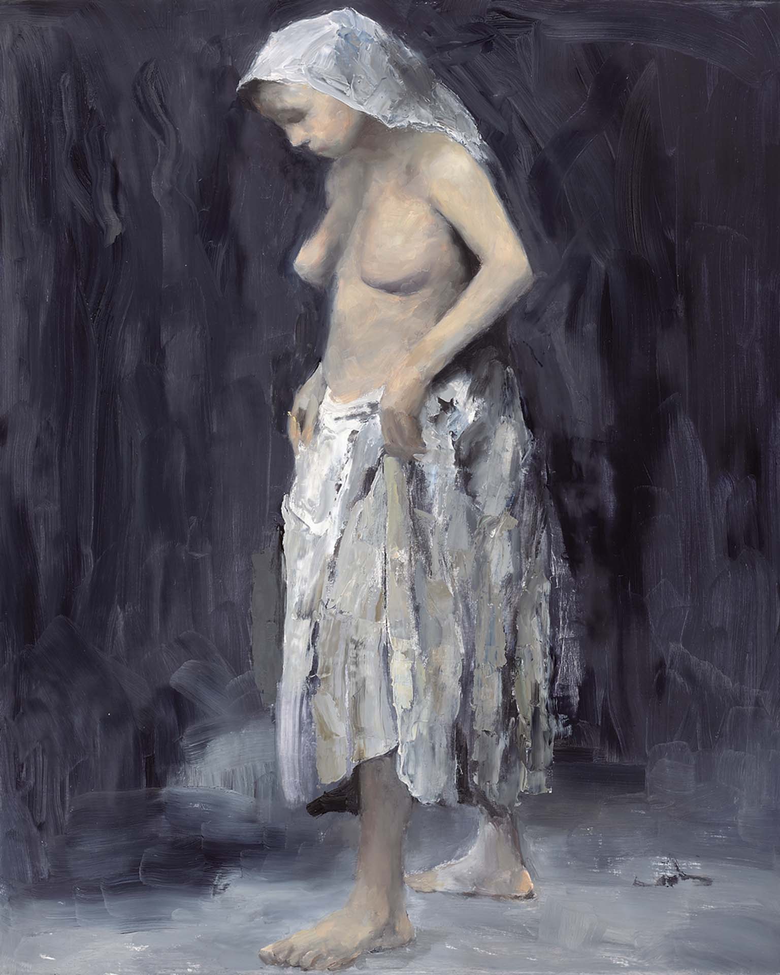 岑龍，《過河》，油彩、畫布，100×80cm，2021。（涵藝術提供）