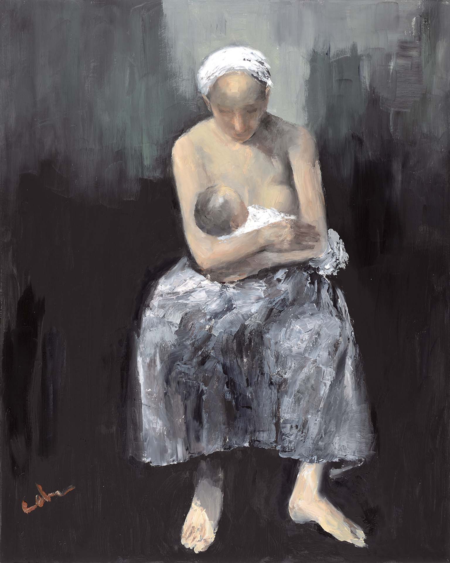 岑龍，《酣夢》，油彩、畫布，100×80cm，2021。（涵藝術提供）
