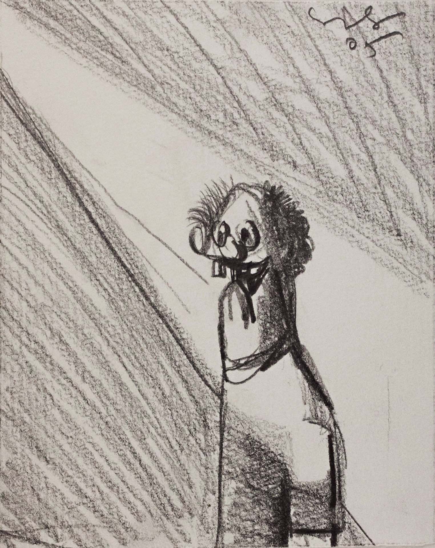 喬治．康多，《Untitled》，鉛筆、紙本，14.6 x 11.4cm，2005。（攝影／Peter Fleissig，© George Condo，豪瑟沃斯畫廊提供）