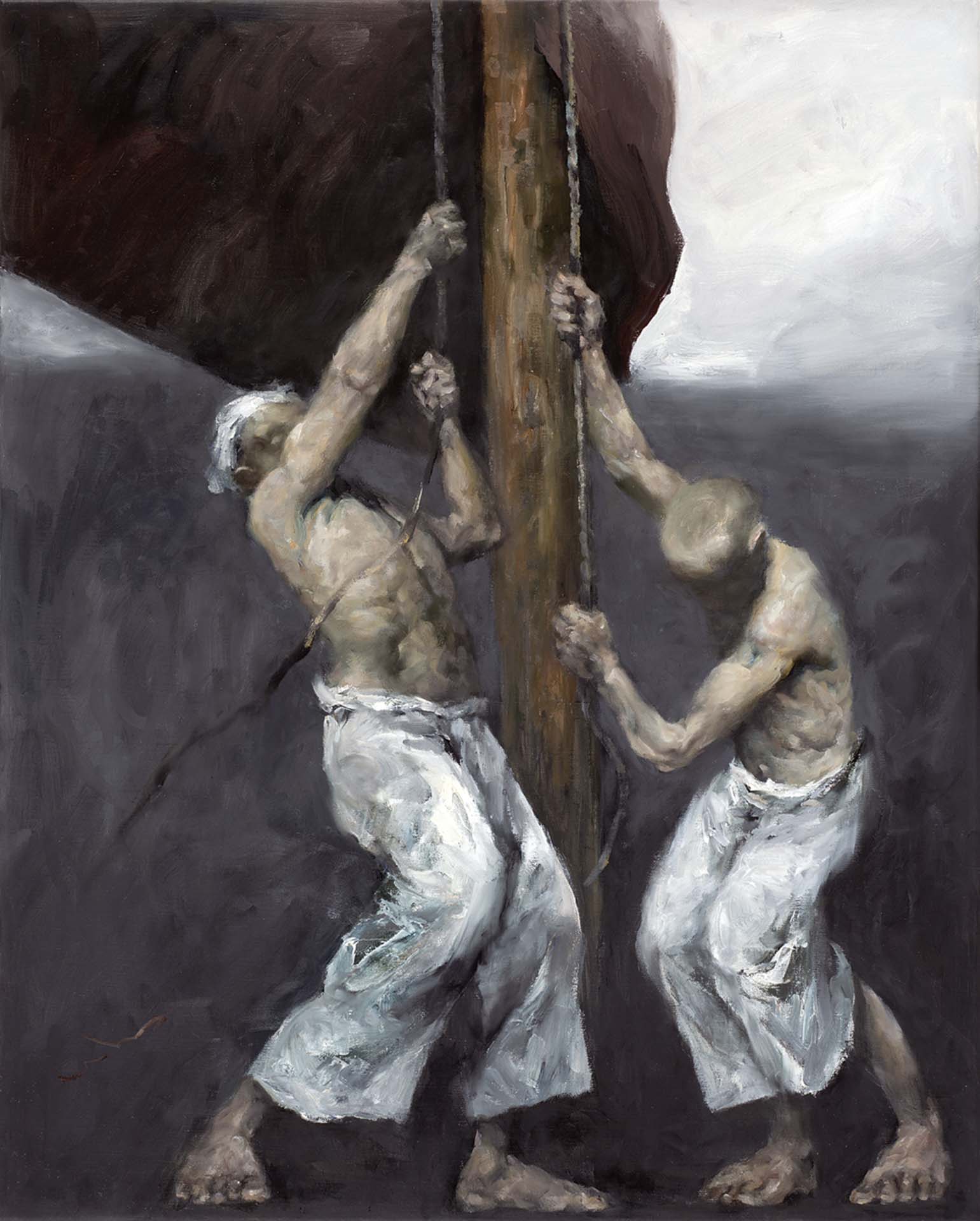 岑龍，《起風的日子》，油彩、畫布，100×80cm，2017。（涵藝術提供）