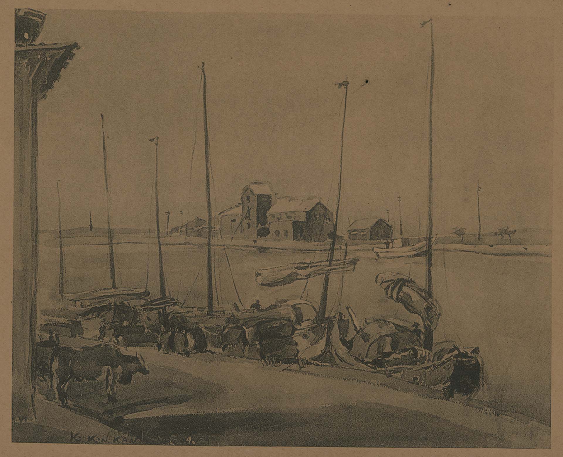高均鑑，《朝》，1930，第四回臺展圖錄。