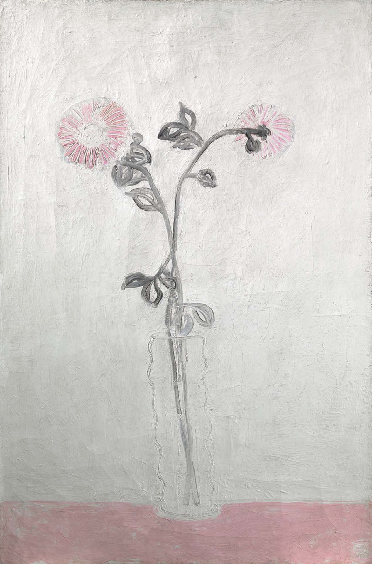 常玉，《瓶中粉紅菊》，油彩、畫布，81 x 54 cm，1930年代作，預估價HKD 30,000,000 – 50,000,000。（佳士得香港提供）