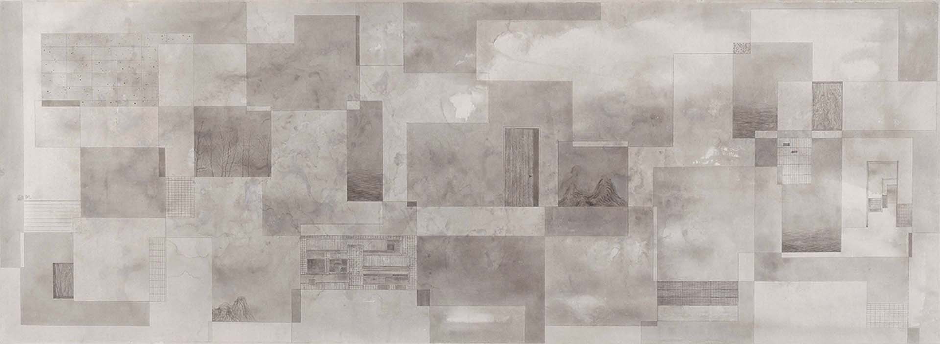 葉帆，《追憶．7》，水墨紙本，47×130cm，2019。（台中藝術博覽會提供）