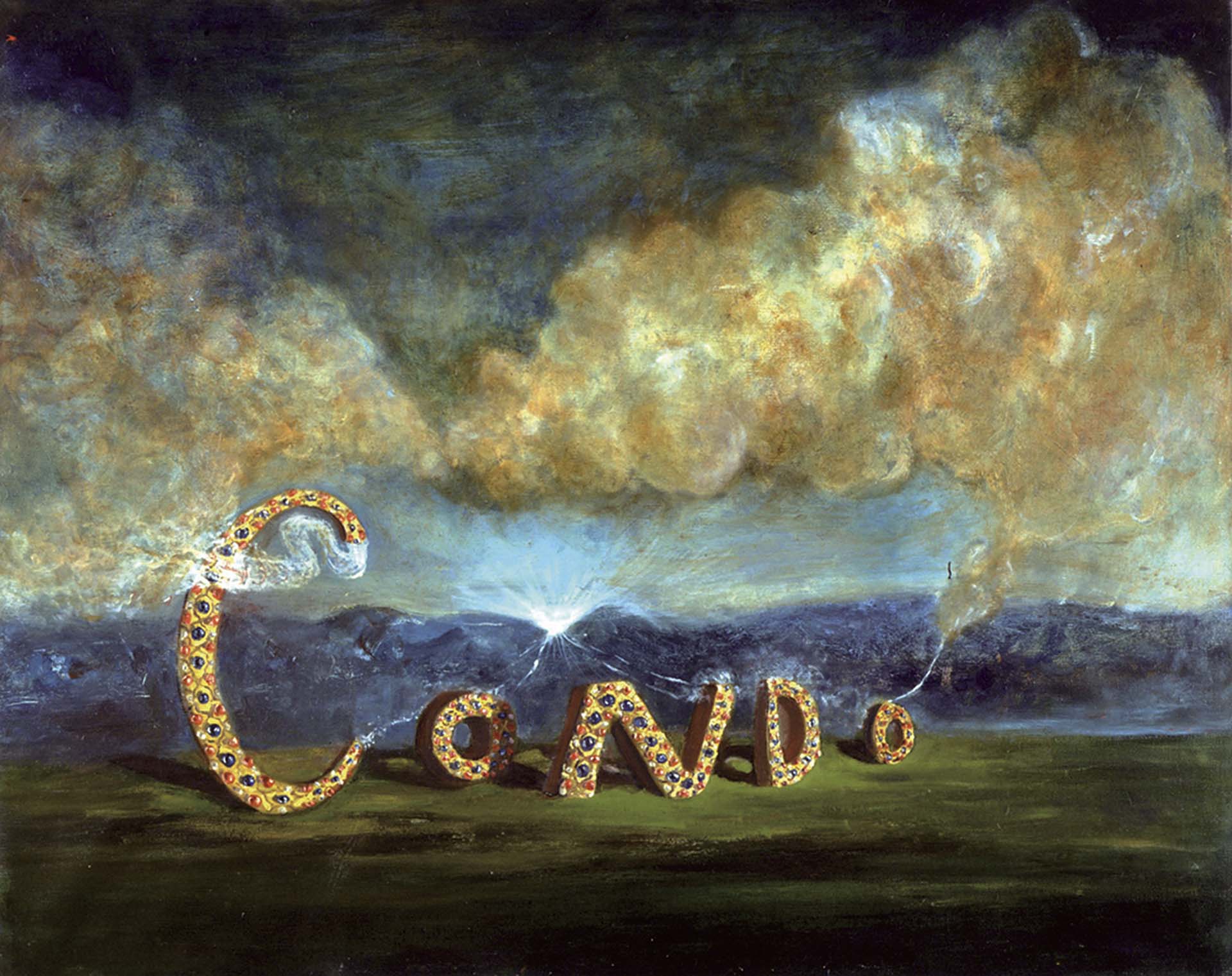 喬治．康多，《造雲者》（The Cloudmaker），油彩、畫布，66×81.3cm，1984。（© George Condo，攝影／Martin Parsekian，Courtesy the artist and Hauser &amp…