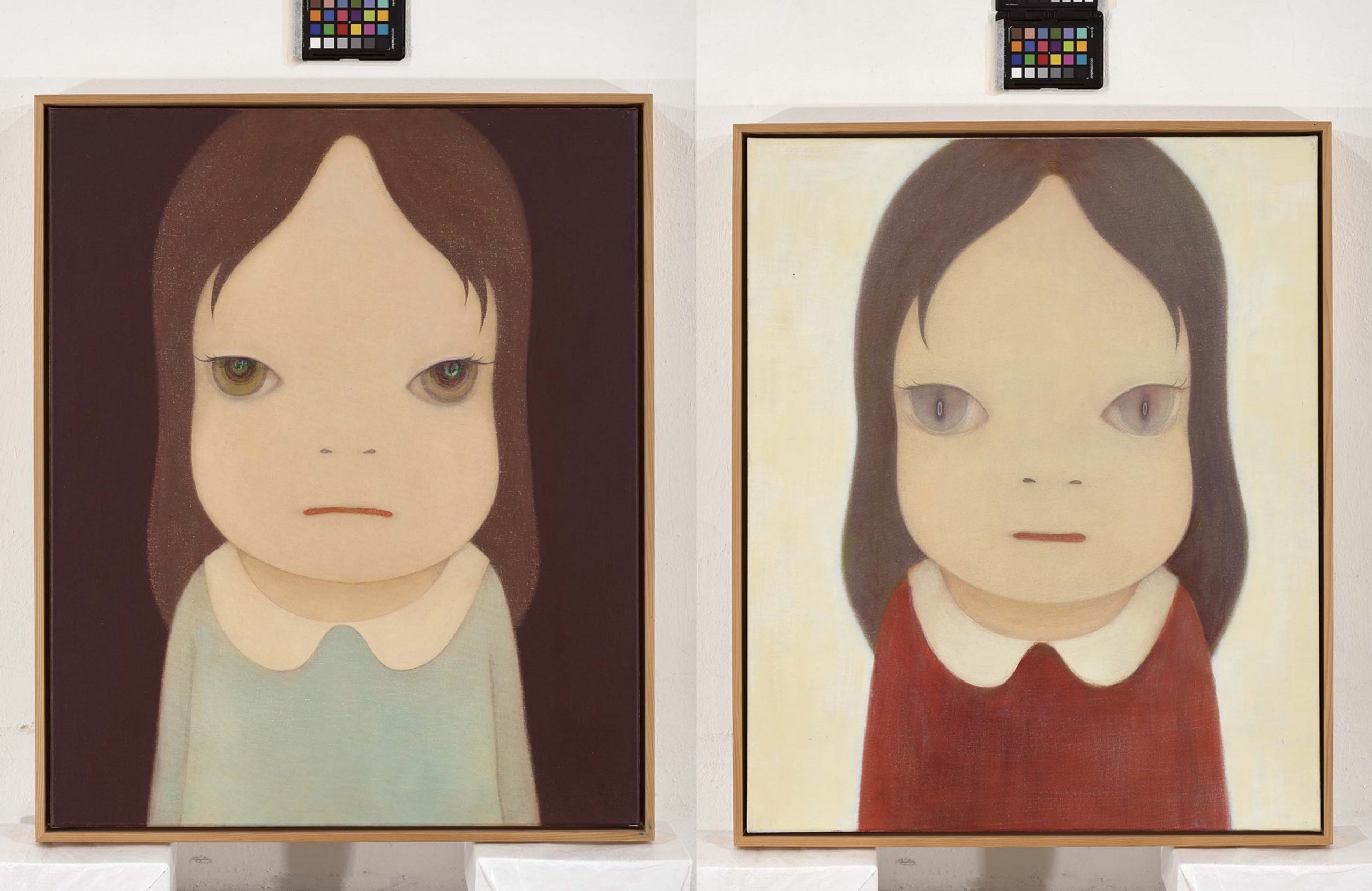 奈良美智及杉戶洋，《White Light 及 White Night》，壓克力、畫布（共兩件）， 80× 65cm（每件），2004， 預估價HKD 28,000,000 – 48,000,000。（佳士得香港提供）