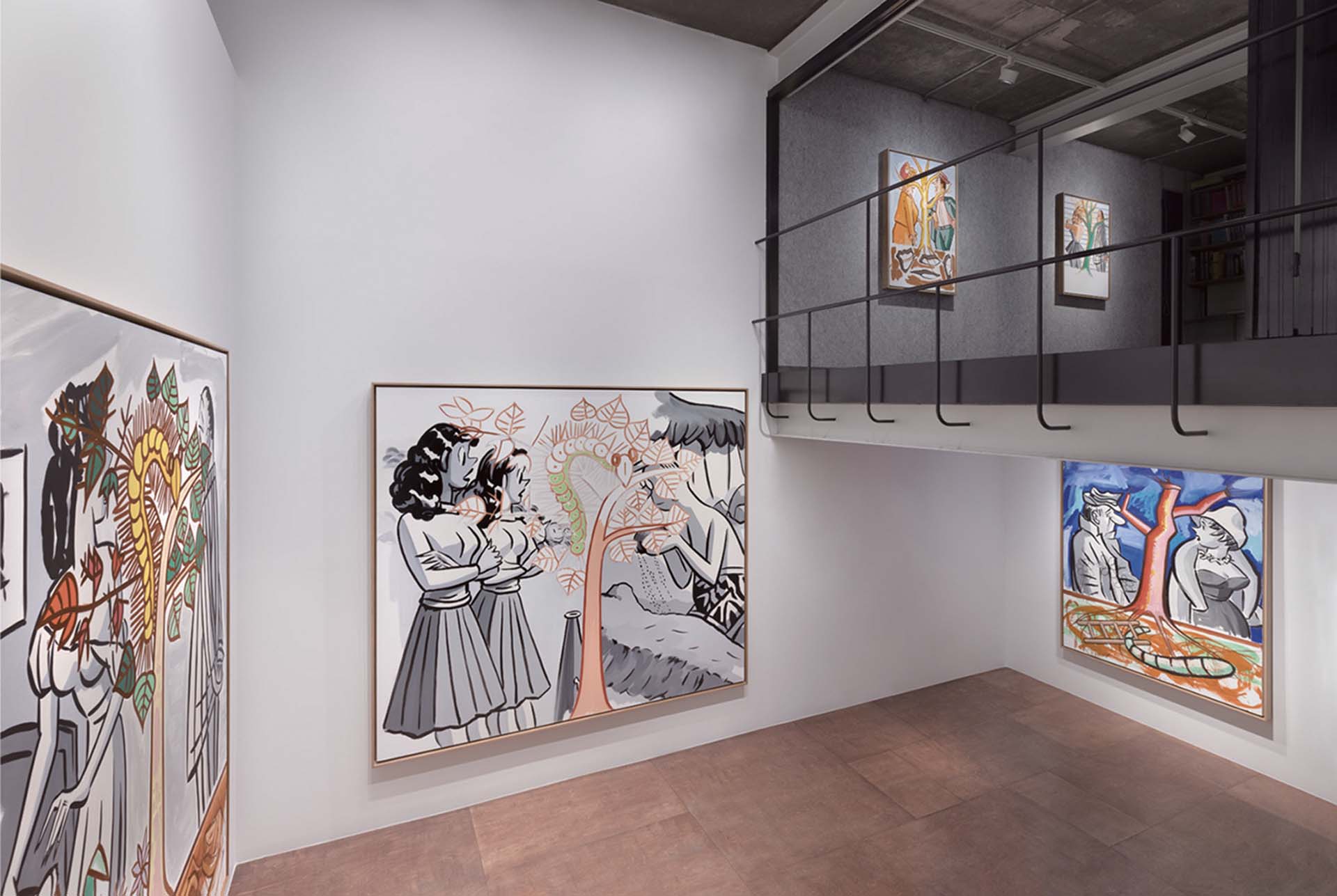 立木畫廊首爾空間David Salle個展展場。（立木畫廊提供）