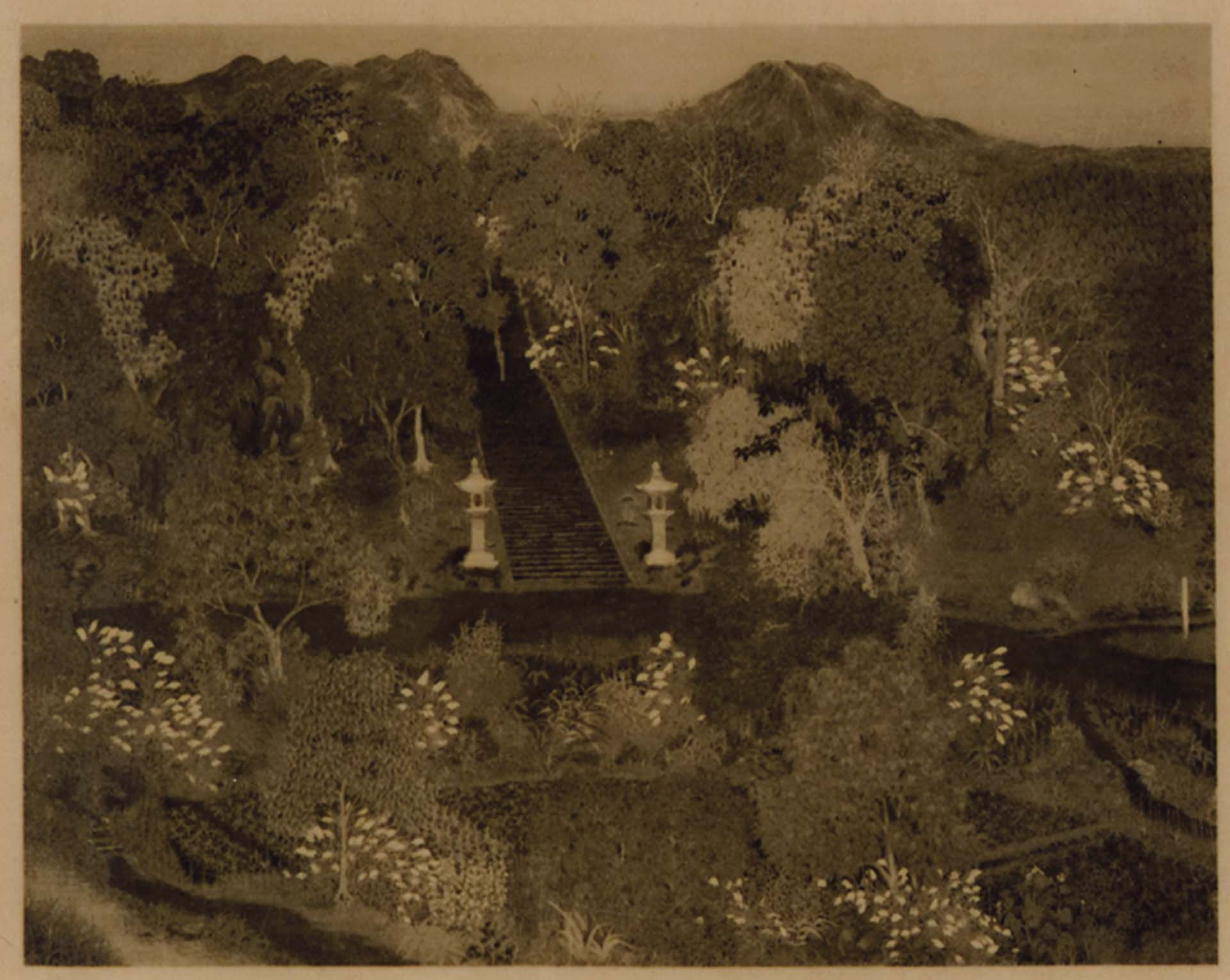 蔡永，《靈石的芝山岩社》，油彩、畫布，1930，第4回臺展圖錄。