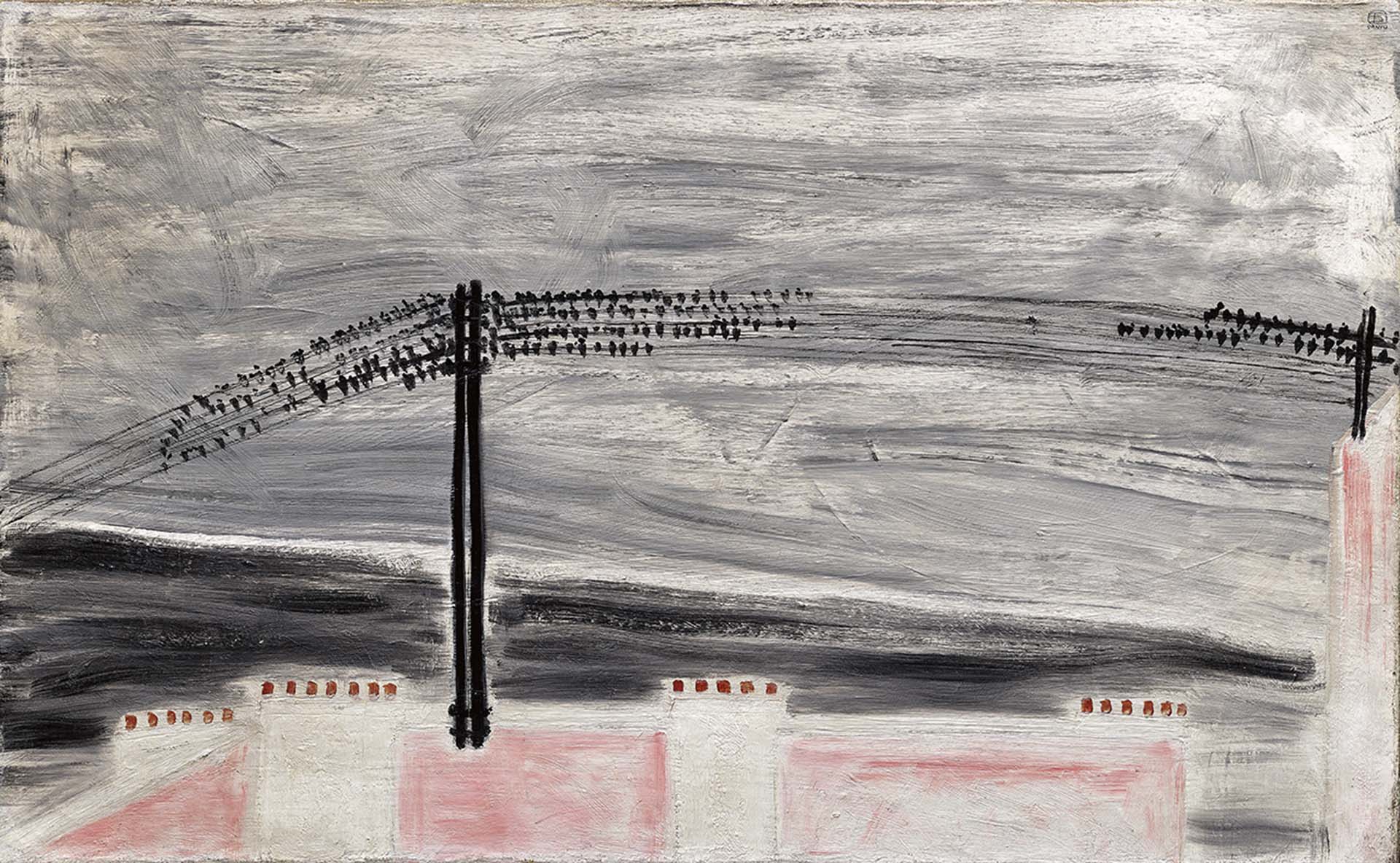 常玉，《電線上的麻雀》，油彩、畫布，50×80.5cm，1931，估價26,000,000–46,000,000港元。（保利拍賣與富藝斯提供）