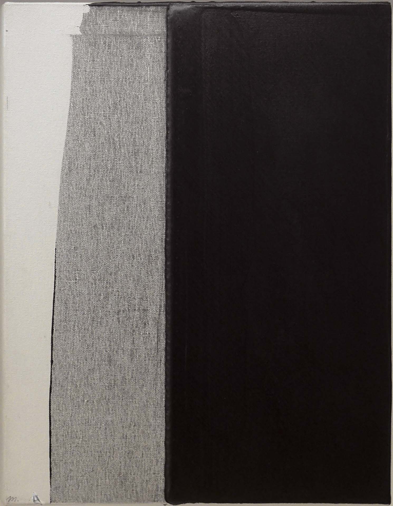松谷武判,《流動03》,乙烯黏著劑、石墨鉛筆、畫布,41×31.8 cm,2003。(也趣藝廊提供)