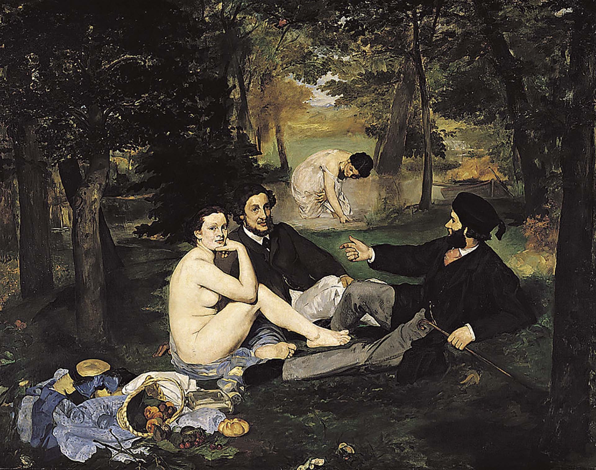 愛德華.馬內,《草地上的午餐》,油彩、畫布,208×264.5 cm,1862-1863。(©Wikipedia)