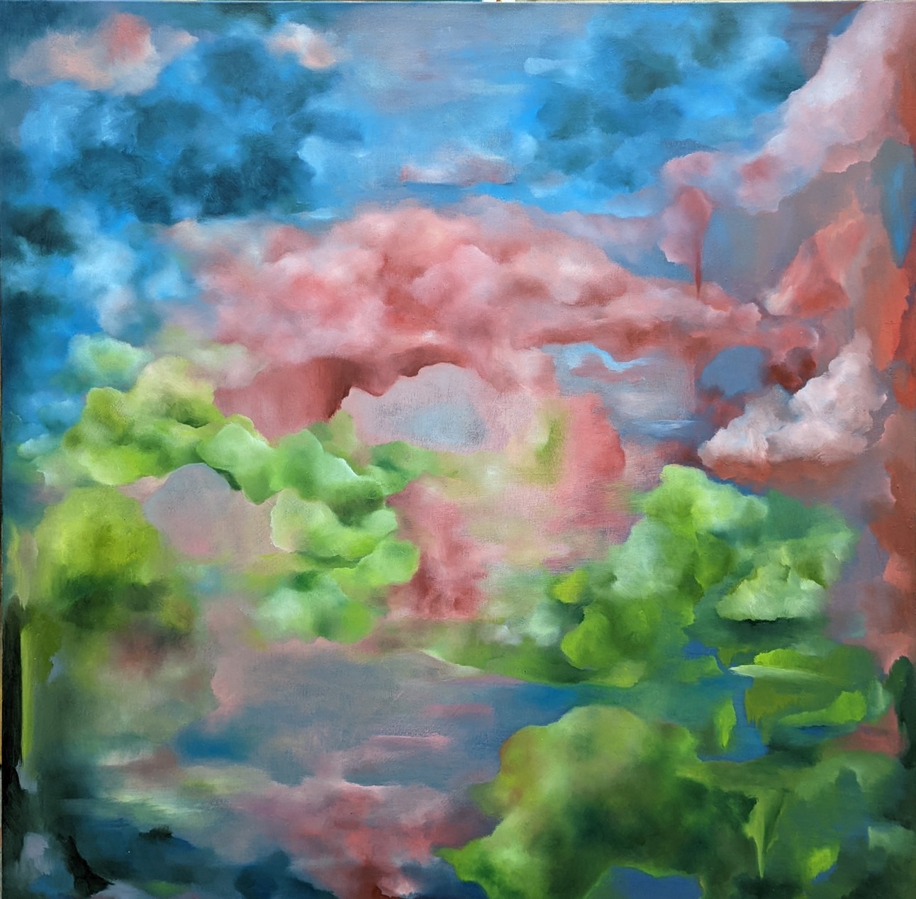 蘇美莉，雲-3 Cloud III，油彩畫布Oil on canvas，91.5 x 91.5cm，2022（琢璞藝術中心提供）