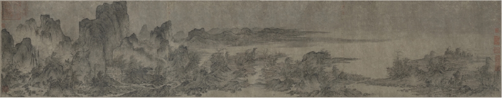 宋 燕文貴〈江山樓觀圖〉，紙本淺設色，32×161公分，大阪市立美術館藏。