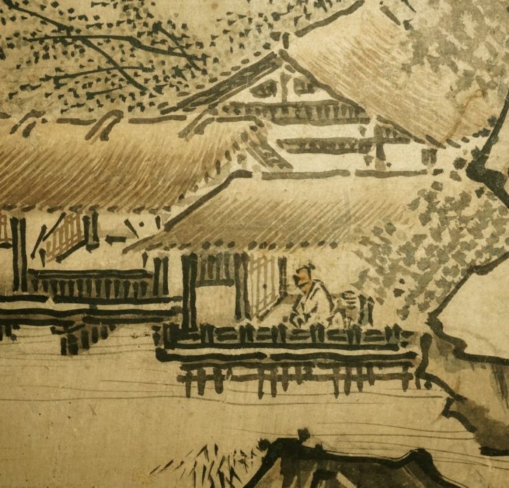 03狩野永德-四季山水圖屏風-左-局部1