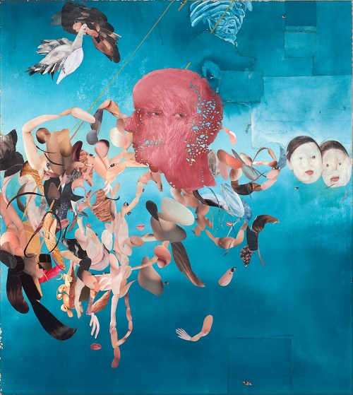 陳芷筠，《不眠》，平面複合媒材，110.2×98.5cm，2022。（國立新竹生活美學館提供）