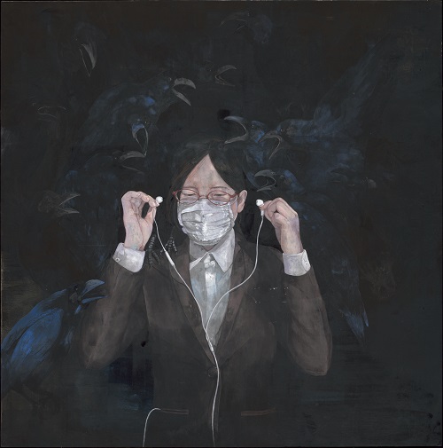 陳璟，《愉快的季節》，膠彩，90×90cm，2020。（國立新竹生活美學館提供）