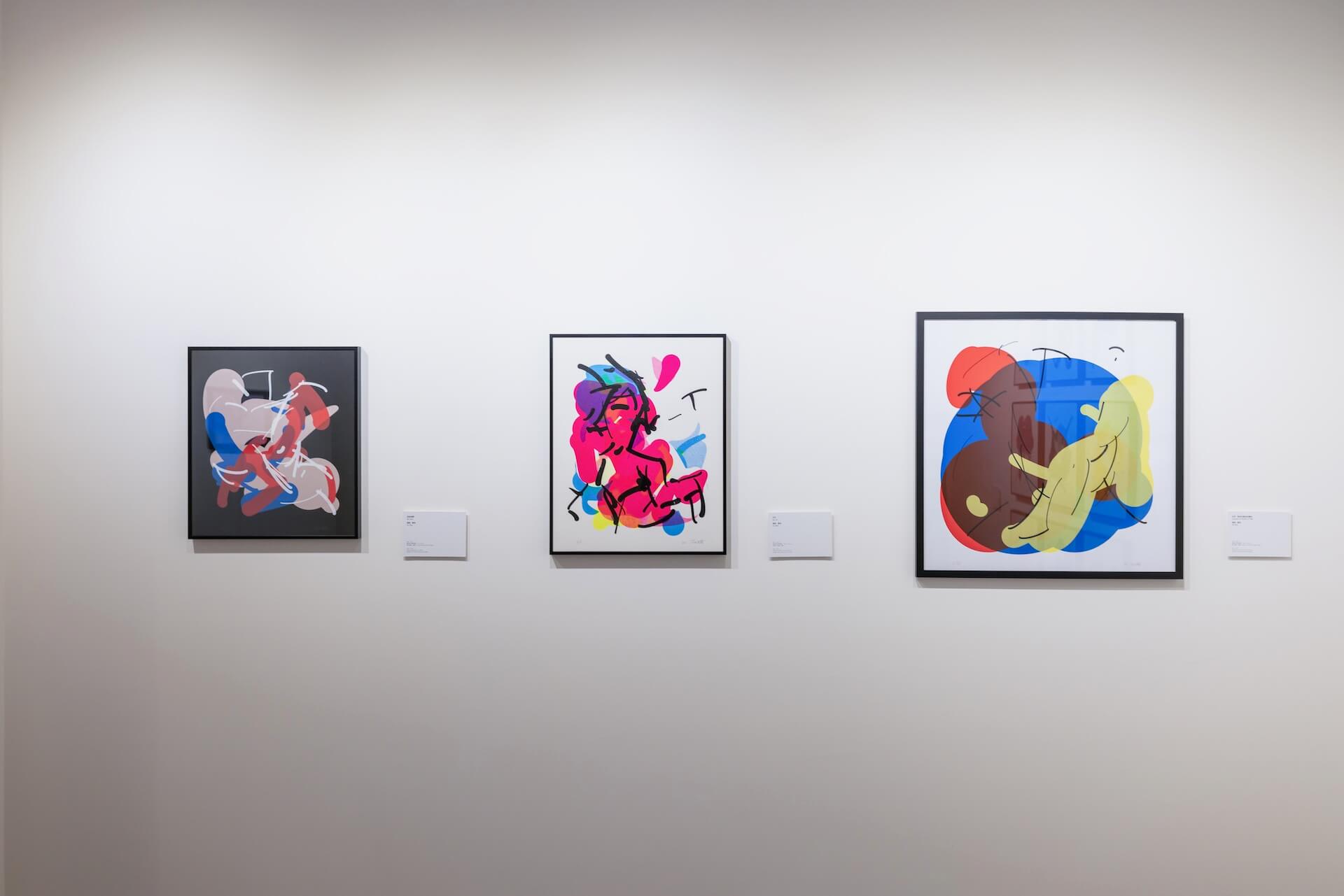 Tom White系列作品，從左至右分別是《投射綺夢》、《光交》和《紅色、藍色和黃色的構成》。（攝影／汪正翔，c2x3提供）