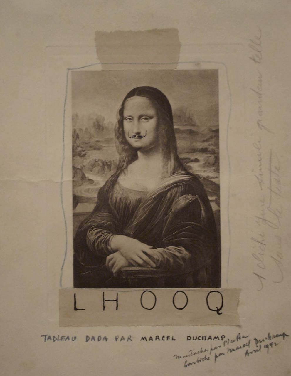 藝術家杜象的作品《L.H.O.O.Q.》。©Wikipedia