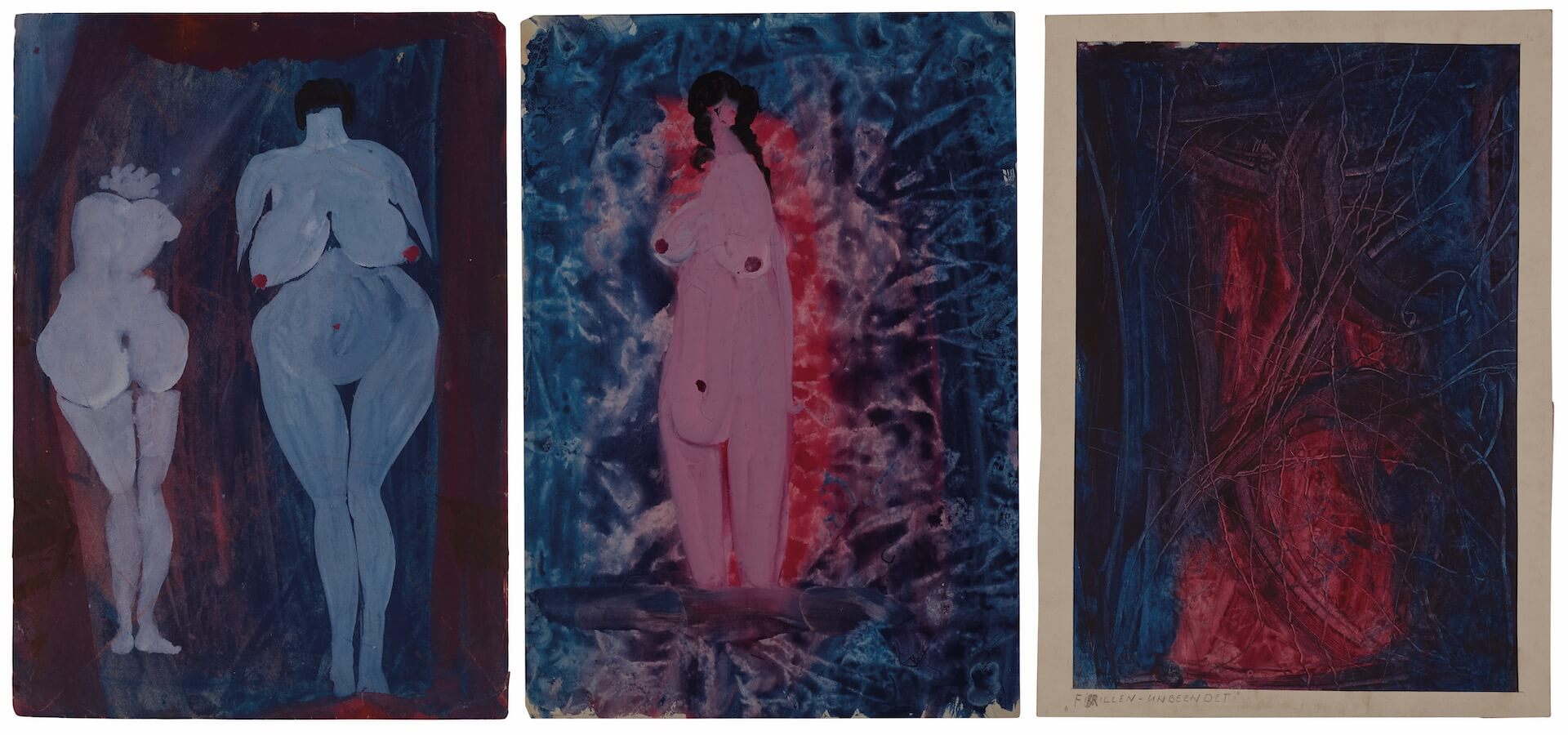 歐仁．加布里奇切夫斯基的作品《Three works（Blue Figures）》，於2023年年初在佳士得僅以252美元售出。CHRISTIE’S IMAGES LTD. 2024。（佳士得提供）