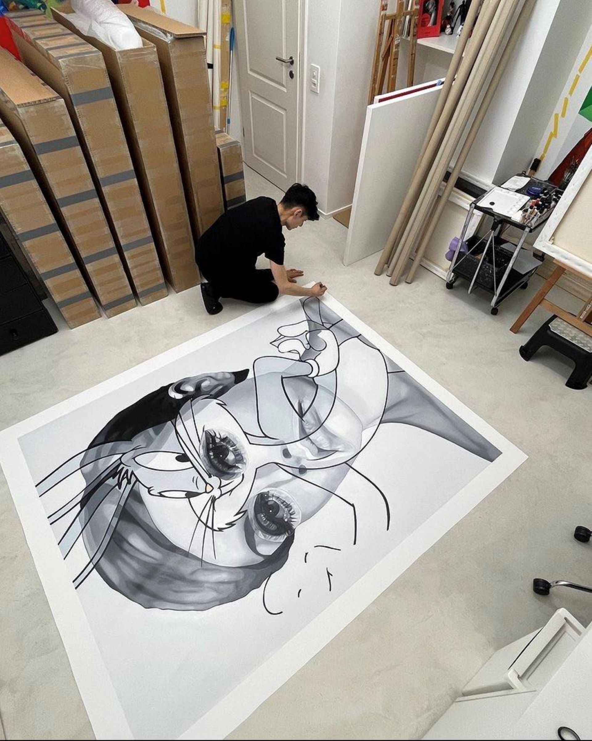 藝術家葉山禎治於其工作室。（亞洲藝術中心提供）