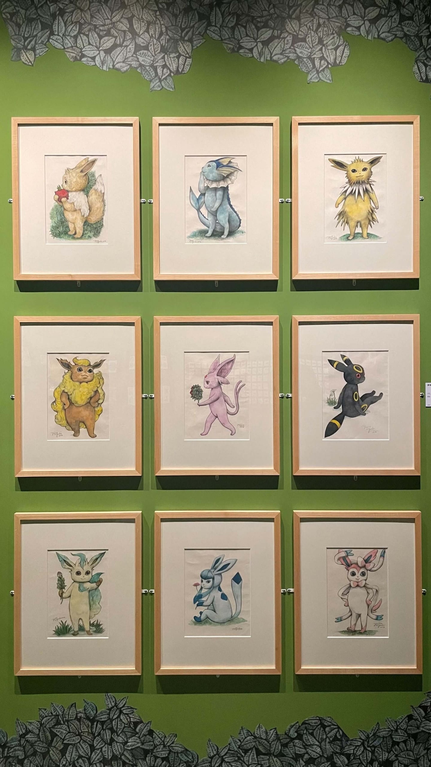 樋口裕子與Pokémon合作繪製的多樣伊布。（攝影／鄭禹彤）