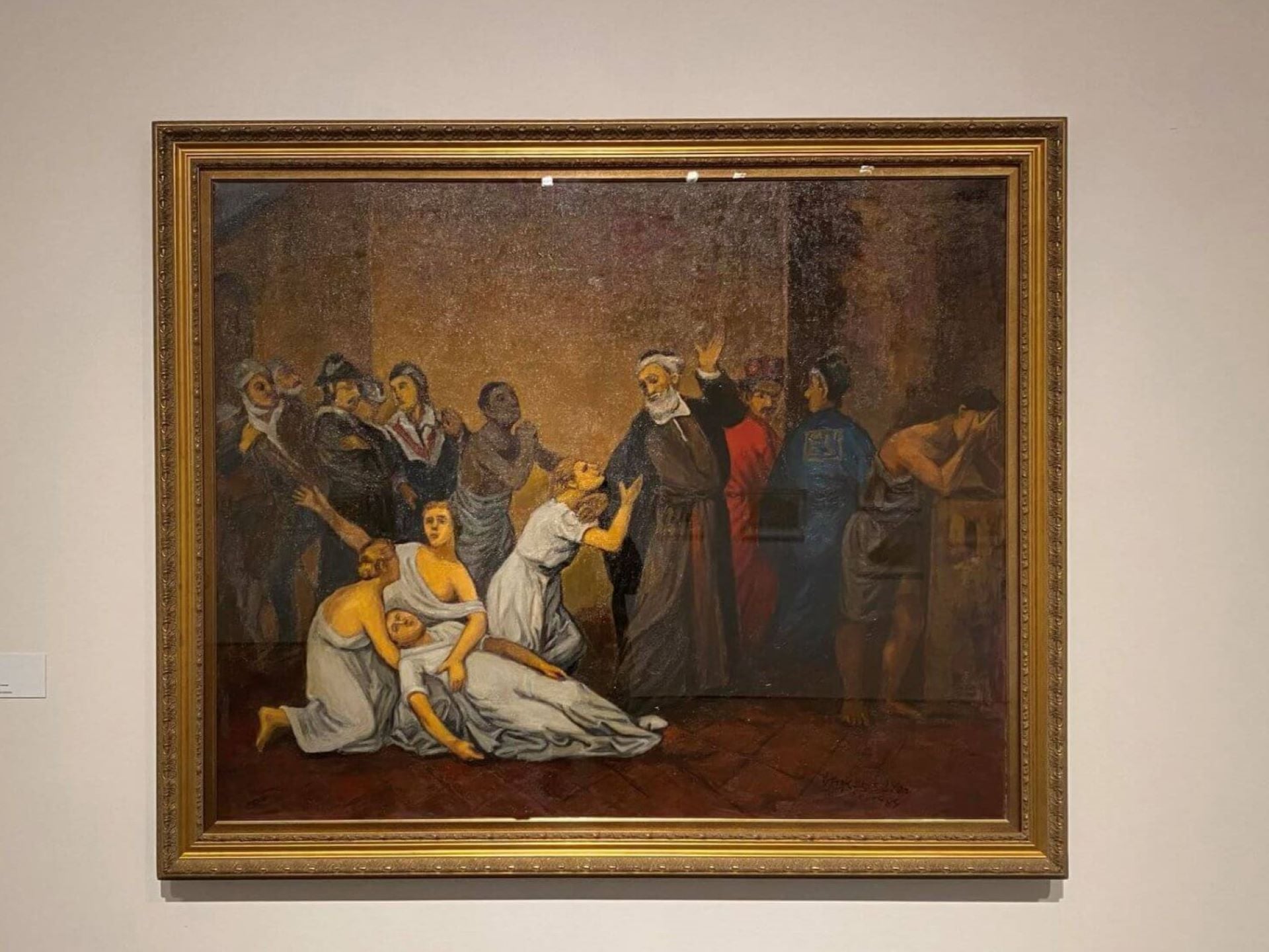 南美館「臺南囡仔顏水龍──從臺灣出發展望世界的藝術」展出顏水龍戰後重繪的《惜別》。（攝影／劉錡豫）