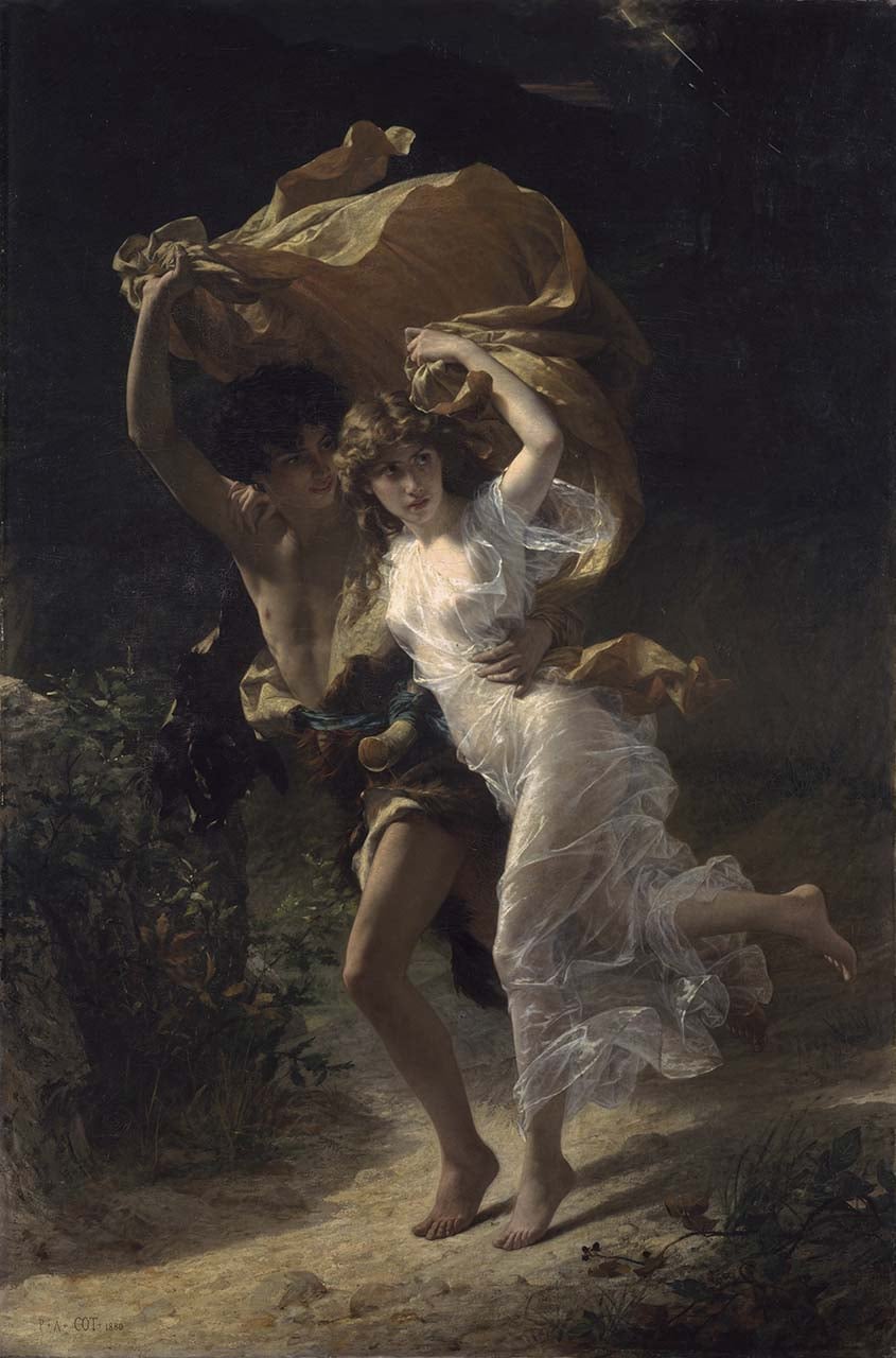 皮耶考特，《風雨》，油畫畫布，234.3×156.8 cm，1880，大都會博物館典藏。（大都會博物館提供）