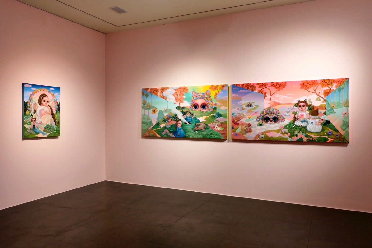 采泥藝術「張嘉穎—忘憂森林」（2024）展場一隅。（采泥藝術提供）