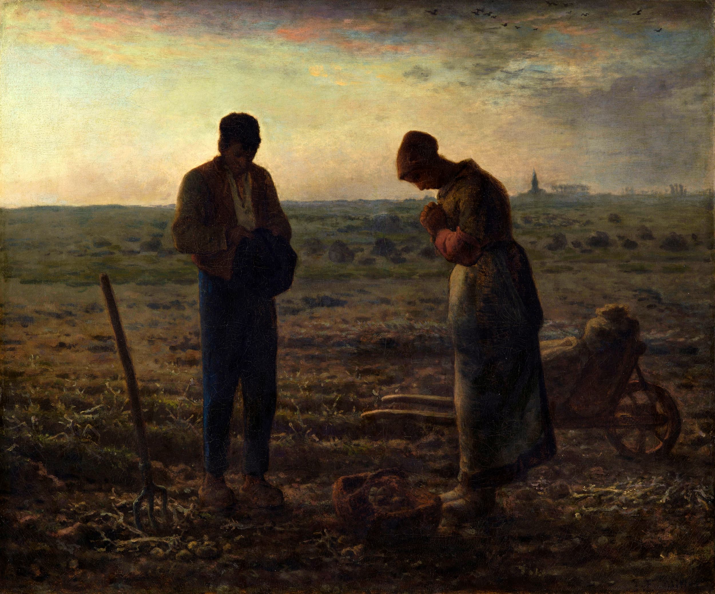 《晚禱》（The Angelus），1857~1859，米勒（Jean-François Millet，1814-1875），現藏法國奧賽美術館。（公有領域）