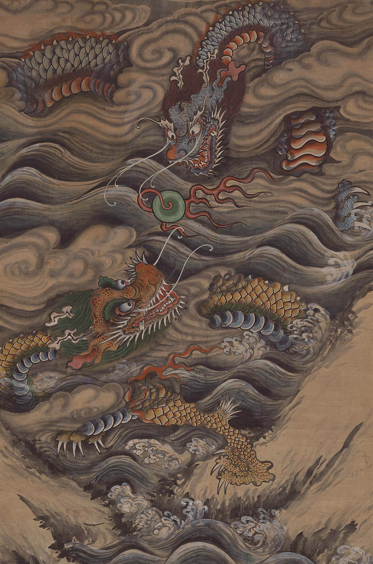 圖13 朝鮮19世紀〈海龍圖〉，紙本設色，238.7×115公分，韓國國立中央博物館藏。