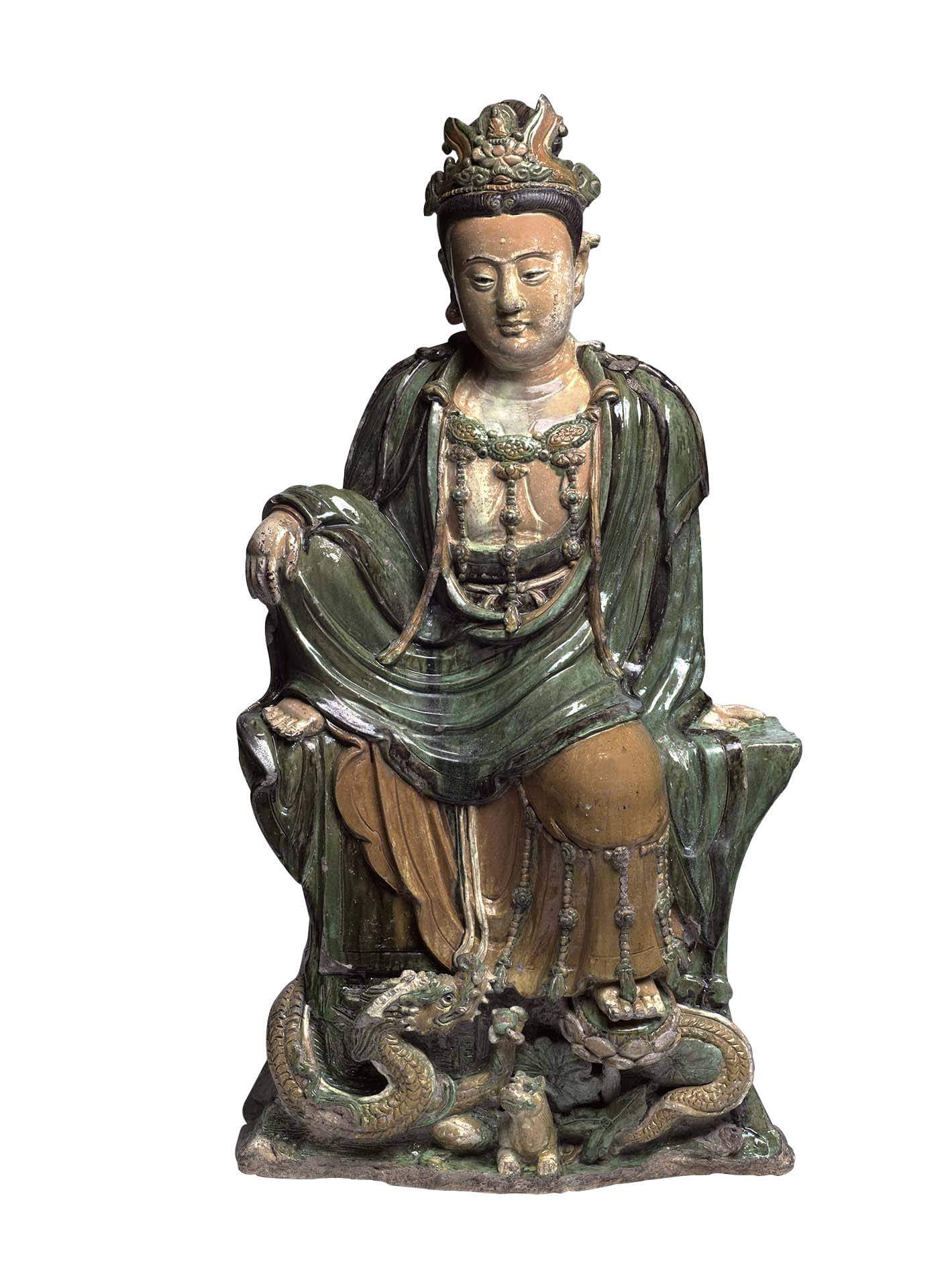 圖6 明 喬斌1507年款〈南海觀音像〉，高93.6公分，George Crofts舊藏，Charles H. Ludington捐贈，費城藝術博物館藏。