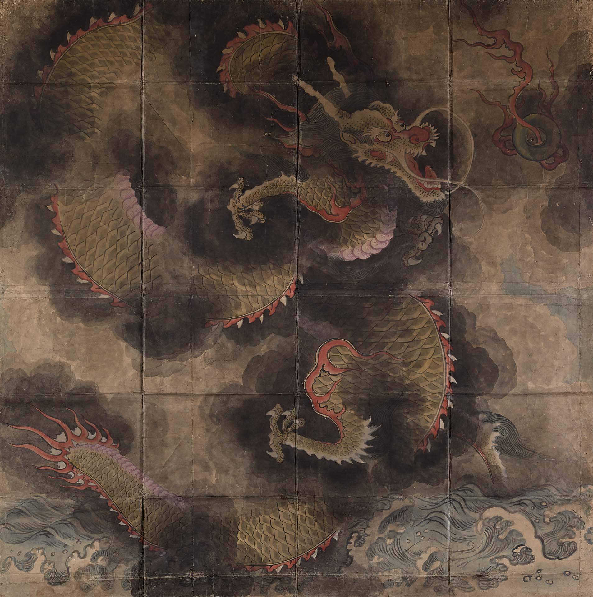 圖8 朝鮮19世紀〈青龍圖〉，紙本設色，222×217公分，韓國國立中央博物館藏。