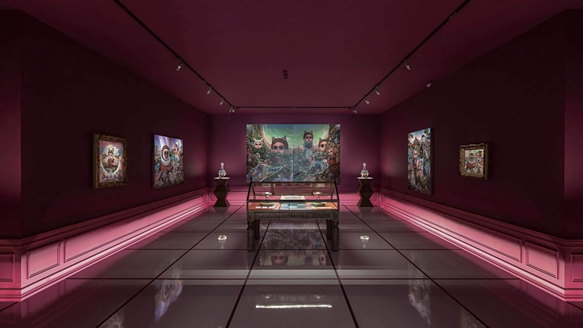 臺北市立美術館「藍天之下—我們這個時代的精神狀況」展覽現場，圖為張嘉穎作品《HA.HA》。（臺北市立美術館提供）