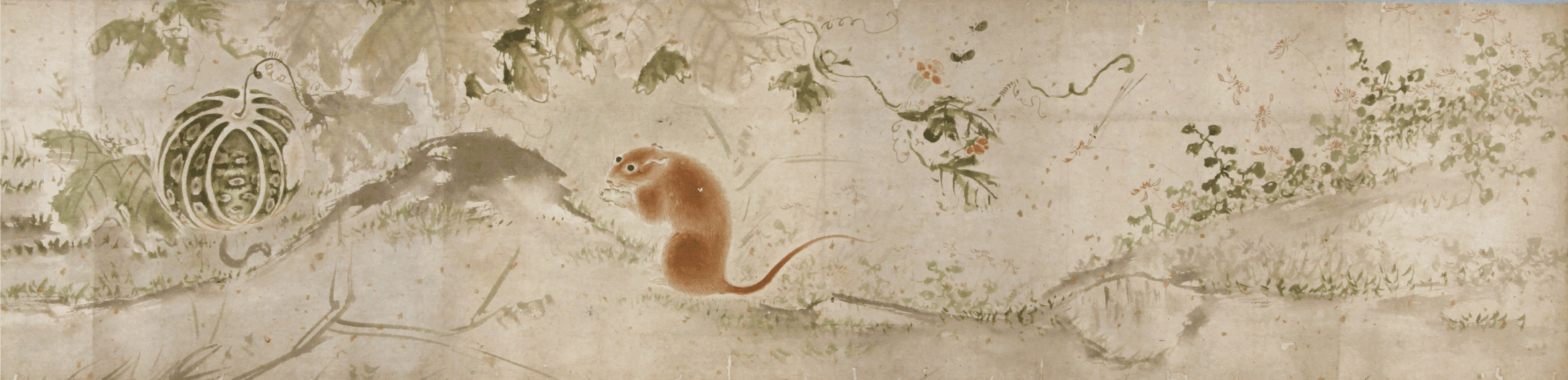 明 孫隆〈花鳥草蟲圖〉局部,紙本設色,23.5×533公分,吉林省博物院藏。