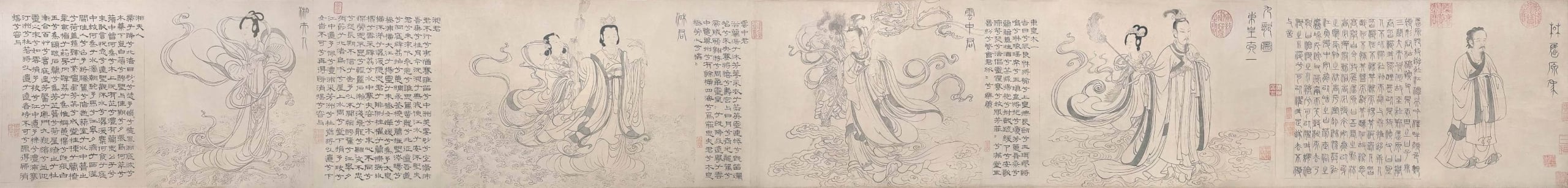元 張渥〈九歌圖〉局部,紙本水墨,29×523公分,吉林省博物院藏。