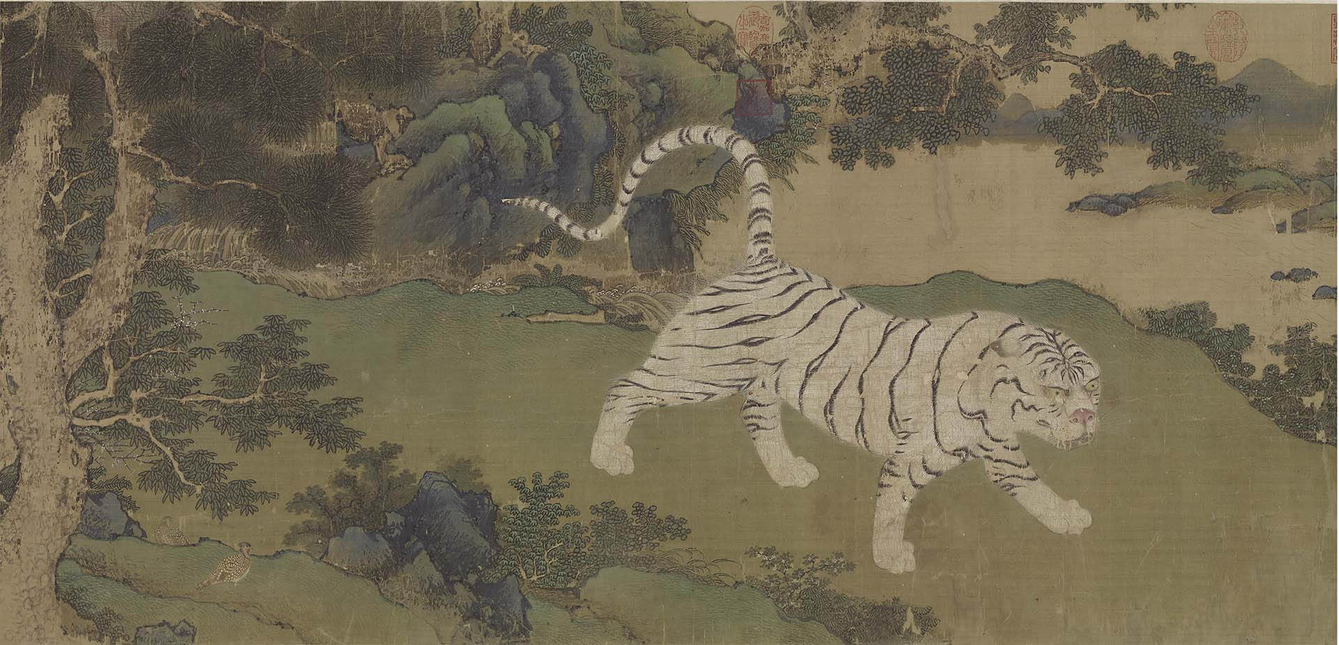 圖8 明宮廷畫家繪〈騶虞圖〉，絹本設色，51.8×124.8公分，國立故宮博物院藏。