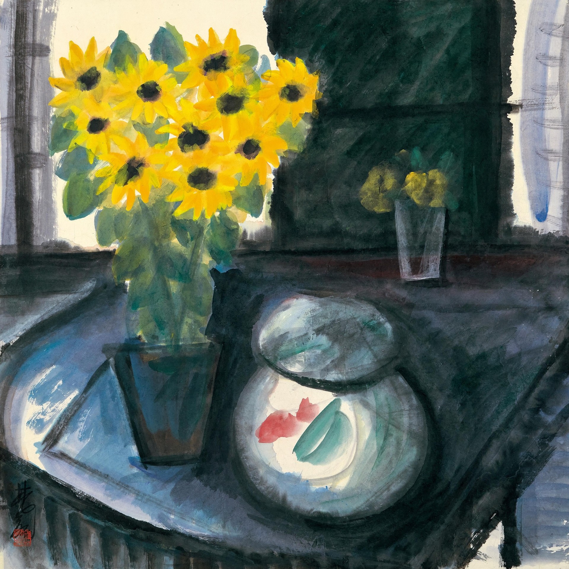 林風眠，《靜物》，彩墨 紙本，68.5 × 68.5 cm，1959。估價：HK$ 1,000,000 – 2,000,000（中國嘉德香港提供）