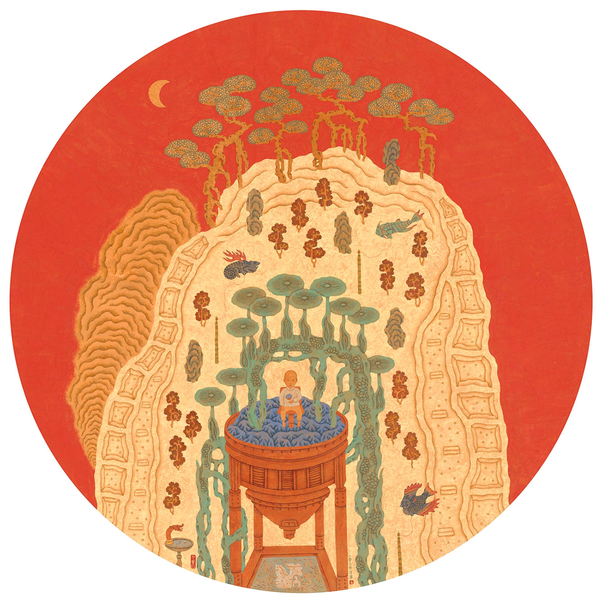 在本屆台北當代會展期間，各地眾多大型藝術活動將同步進行，台北當代與臺灣各大美術館連動，讓五月的臺灣因為「藝術」而精彩可期。Moon Gallery 月臨畫廊 Pan Hsin Hua, “Moonlit Night”, 2023, Ink…