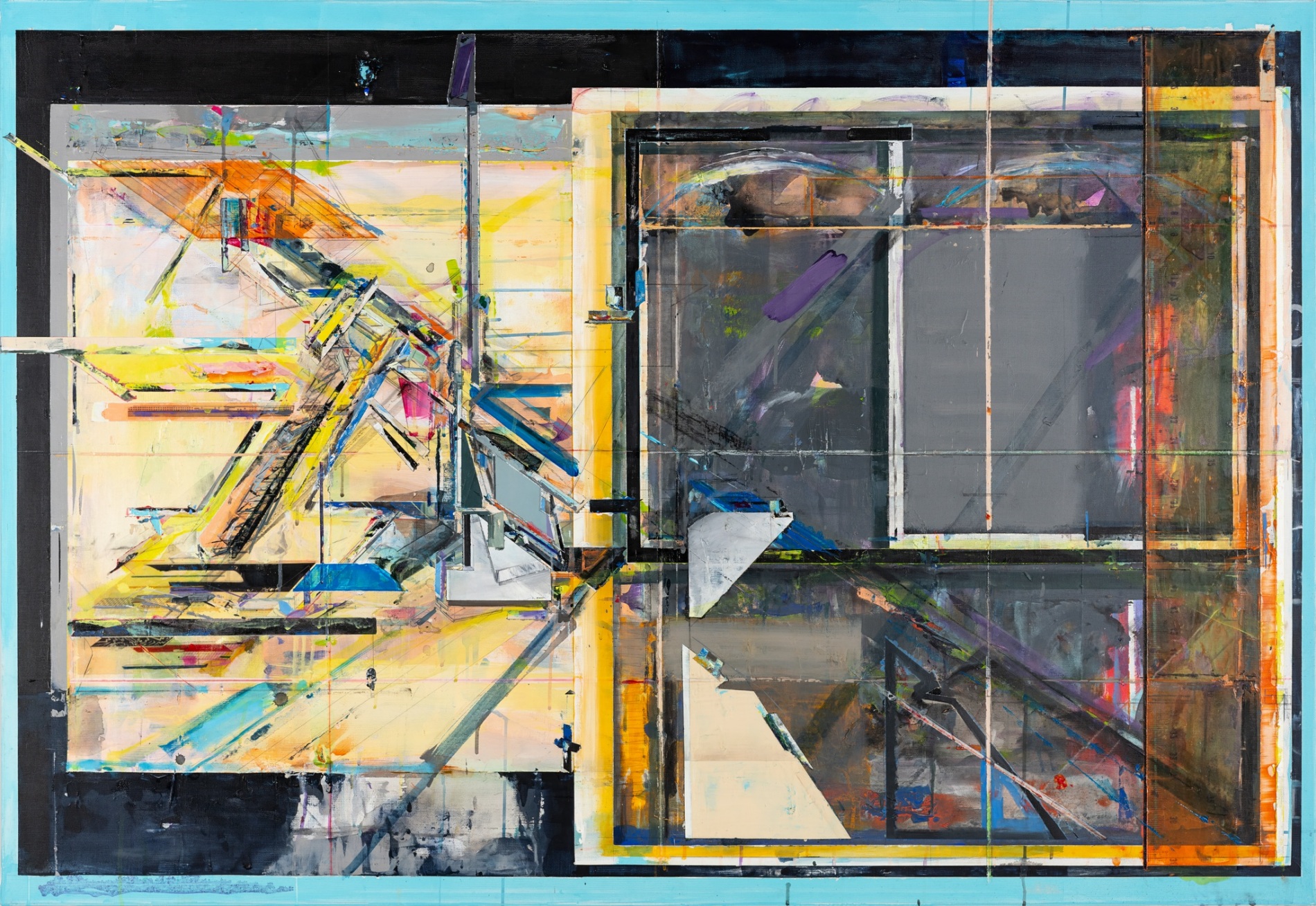 陳建榮，《Landscape166》，壓克力顏料、綜合媒材、畫布，2023。（嘉義市立美術館提供，攝影｜吳欣穎）
