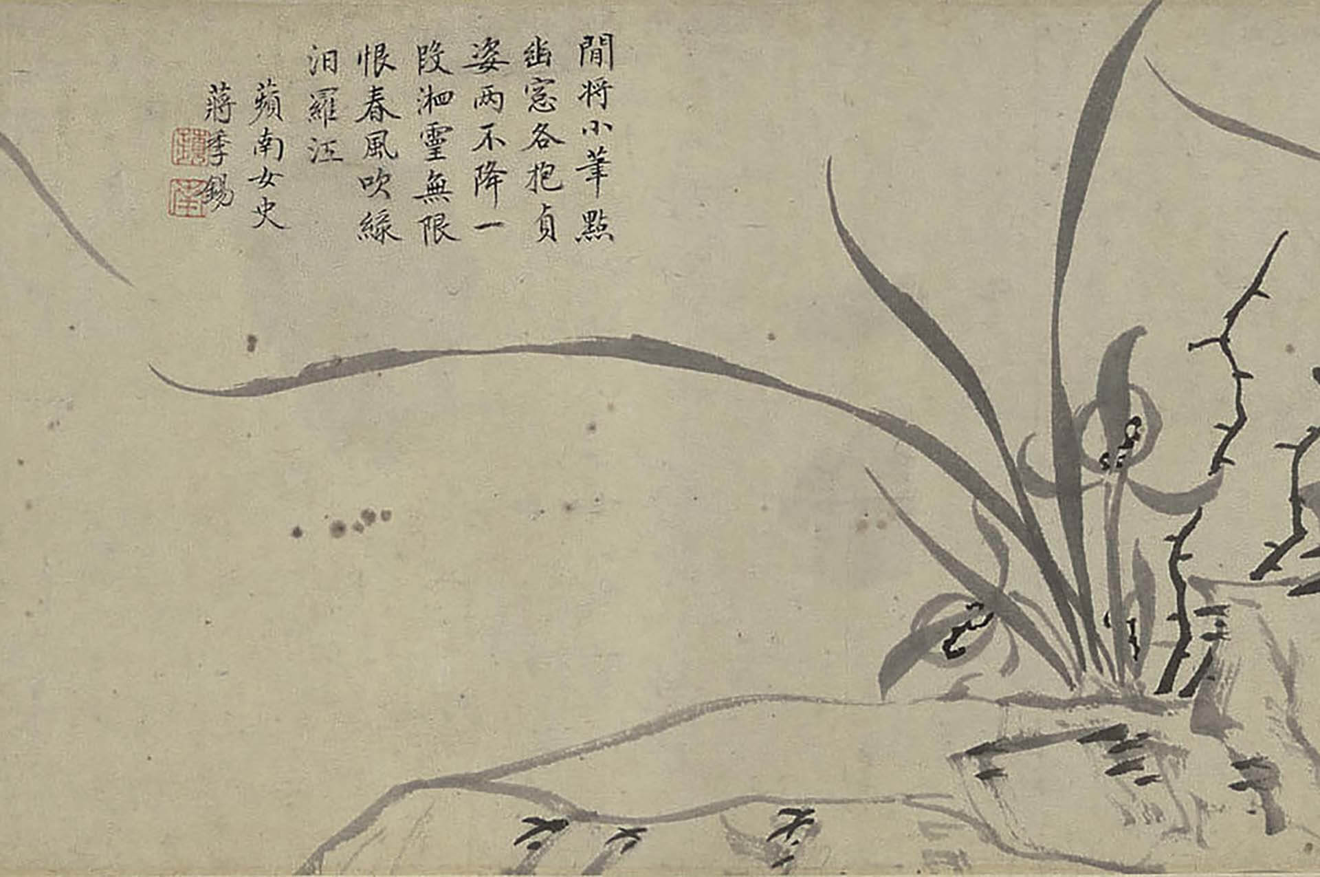 圖10 清 蔣季錫於〈畫幽蘭〉題識。