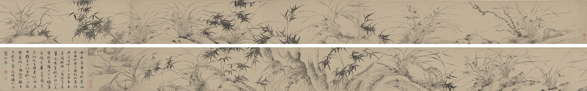 圖5 明 文徵明〈蘭竹圖〉，26.8×730公分，北京故宮博物院藏。