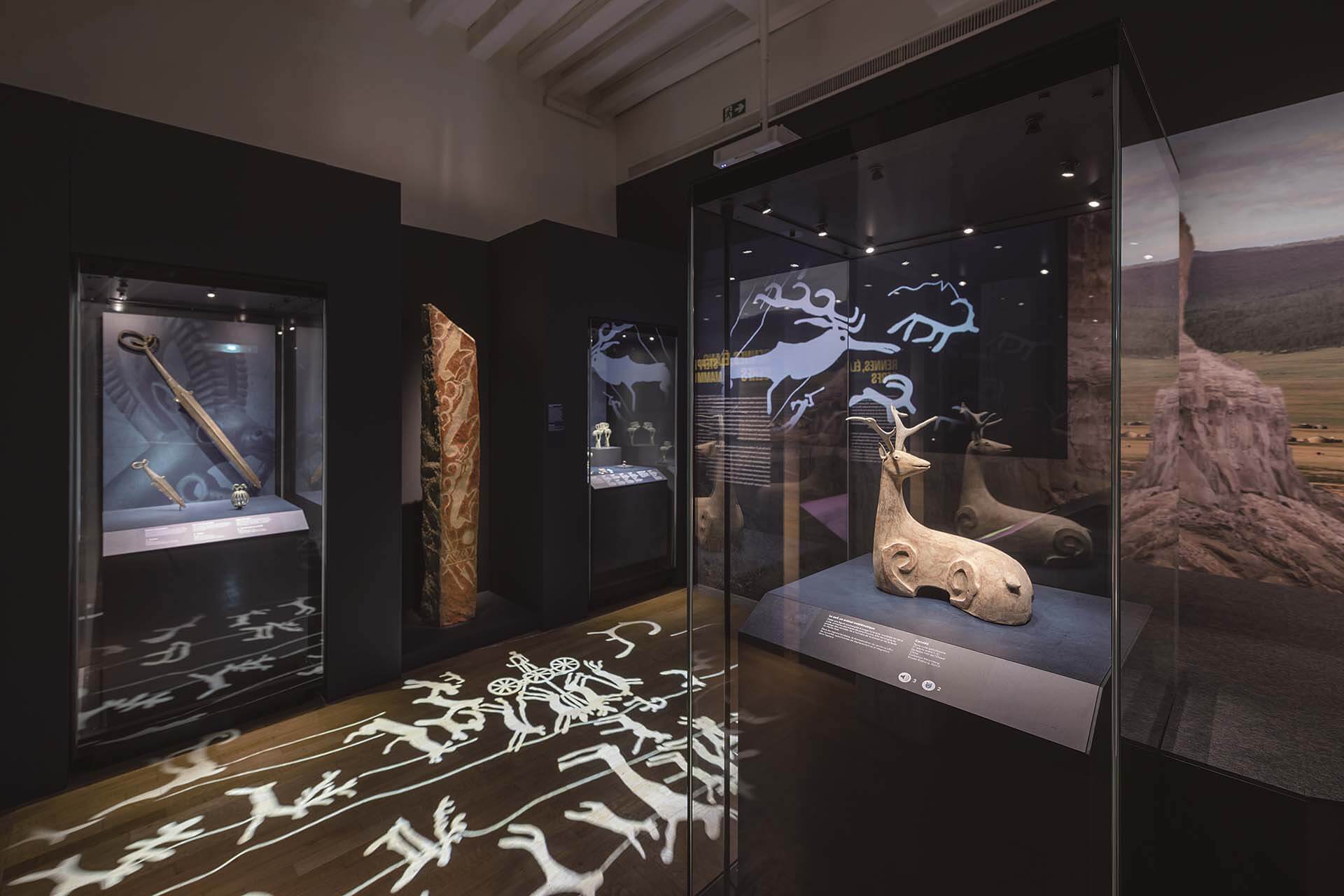 展場「成吉思汗之前的第一個草原帝國」單元。（法國南特歷史博物館提供）