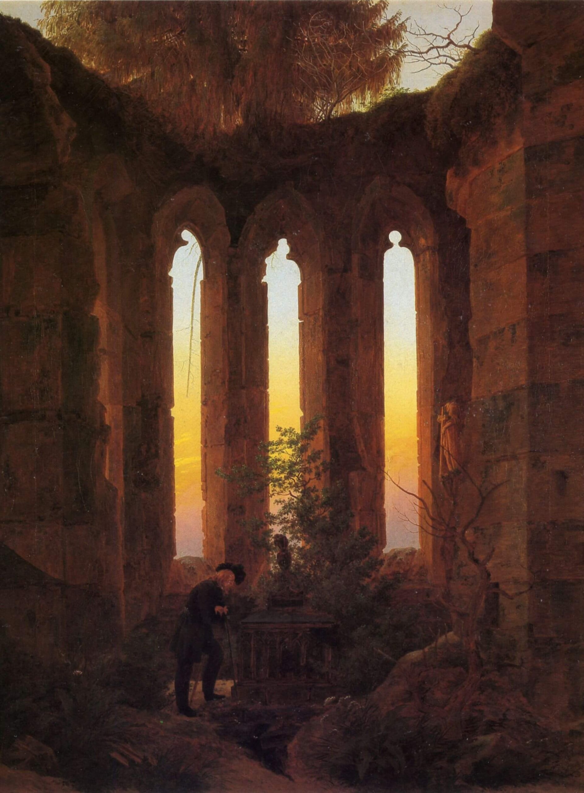 卡斯巴・大衛・佛烈德利赫（Caspar David Friedrich），《胡特之墓》，1823-1824，德國魏瑪宮藏。（Public Domain）