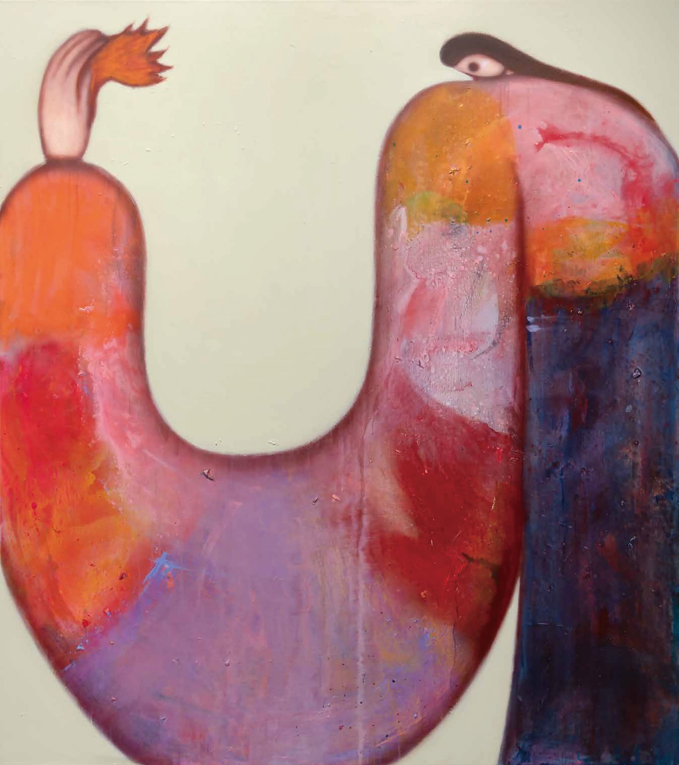 菲利克斯・崔德威爾，《Fire Keeper》，2023，壓克力與鉛筆於畫布，170.5 X 160.5 cm。（DOPENESS ART LAB提供）