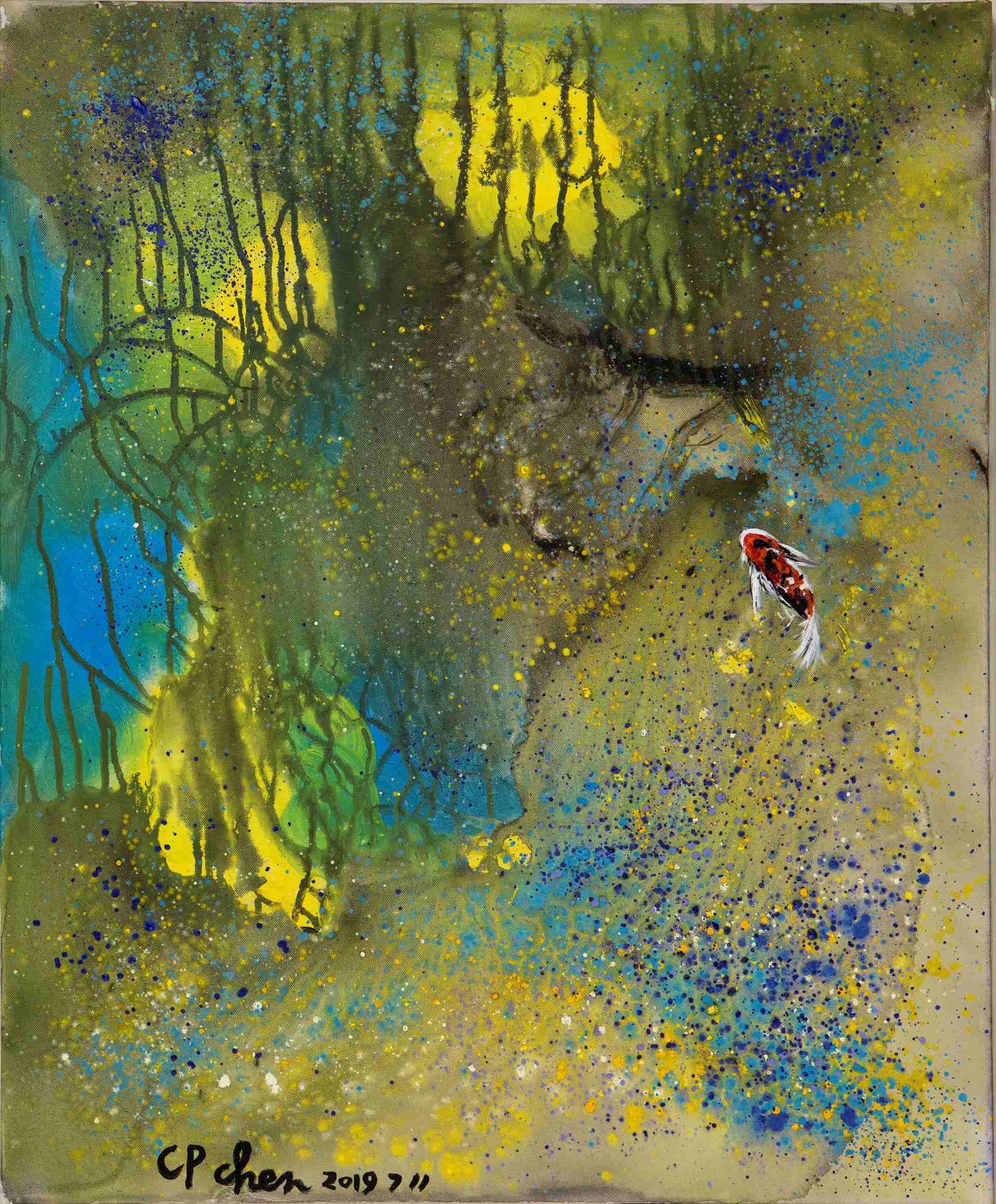陳持平｜魚水深情 丙烯顏料 72.7×60.6cm 2019年 （藝術家陳持平提供）