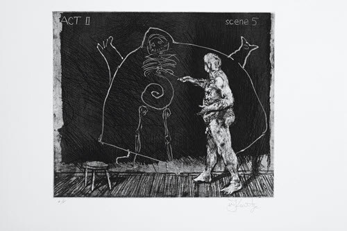 威廉．肯特里奇，《烏布說實話》，1996-97，8件一組版畫、軟防腐蝕劑蝕刻、細點蝕刻、直刻、紙，每幅36 × 50公分，版數50。威廉．肯特里奇工作室，約翰尼斯堡，圖像由藝術家提供。