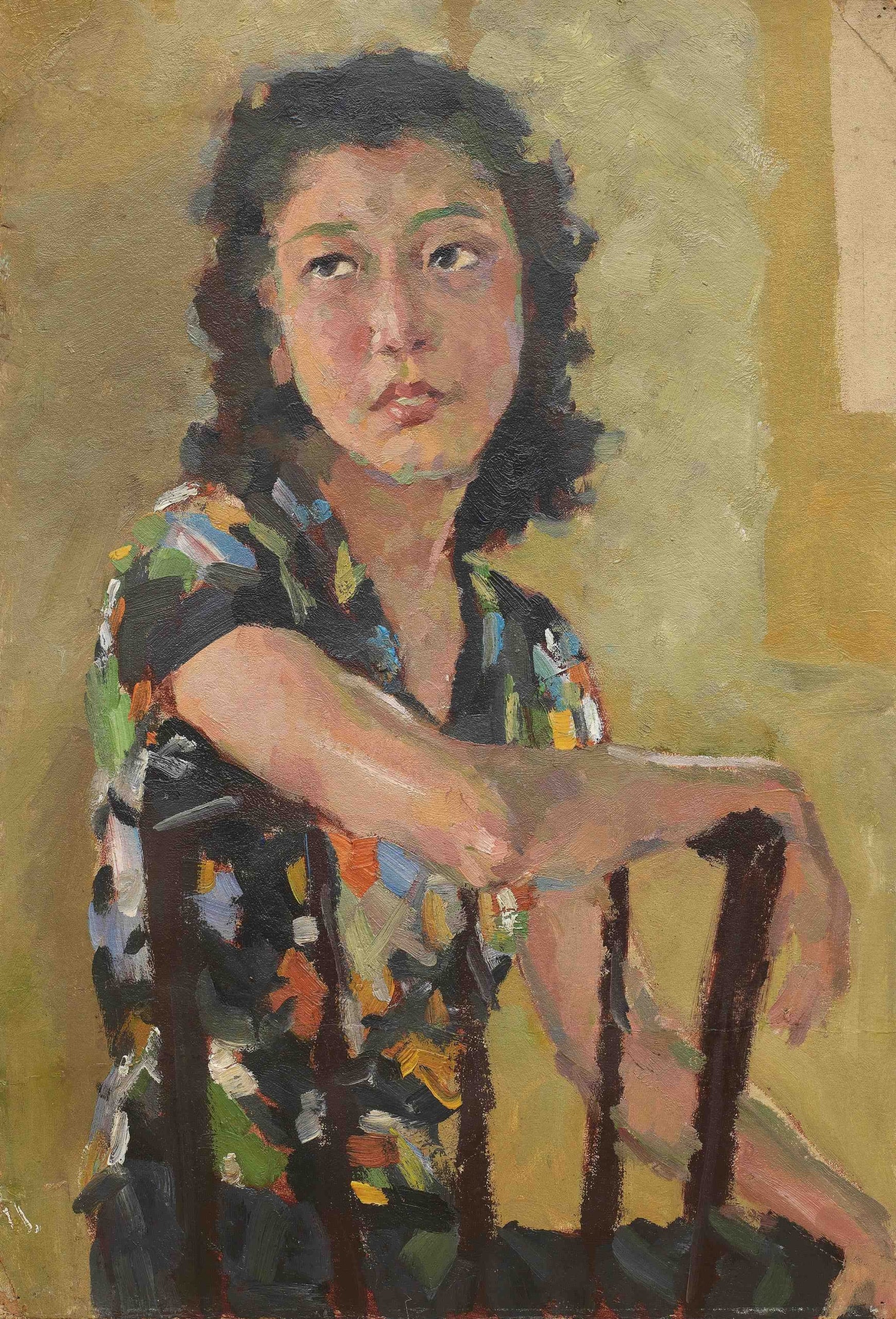 徐悲鴻，《陸運濤夫人像（小稿）》，油彩 紙板裱於畫布，40 × 28 cm，1939。預估價：800萬至1,000萬新台幣。（羅芙奧提供）