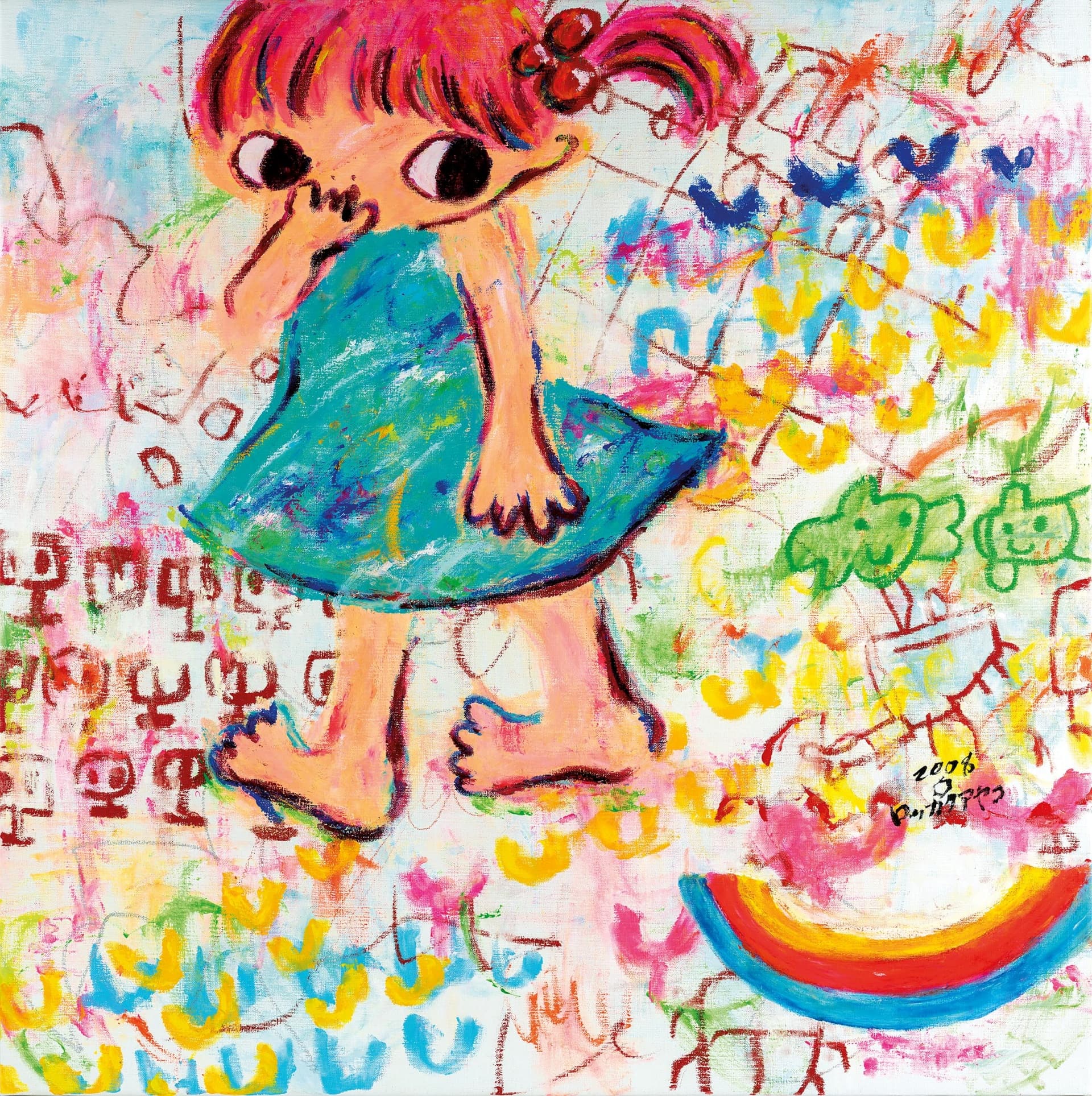 六角彩子，《無題》，油彩 畫布，100 × 100 cm，2008。預估價：600萬至800萬新台幣。（羅芙奧提供）
