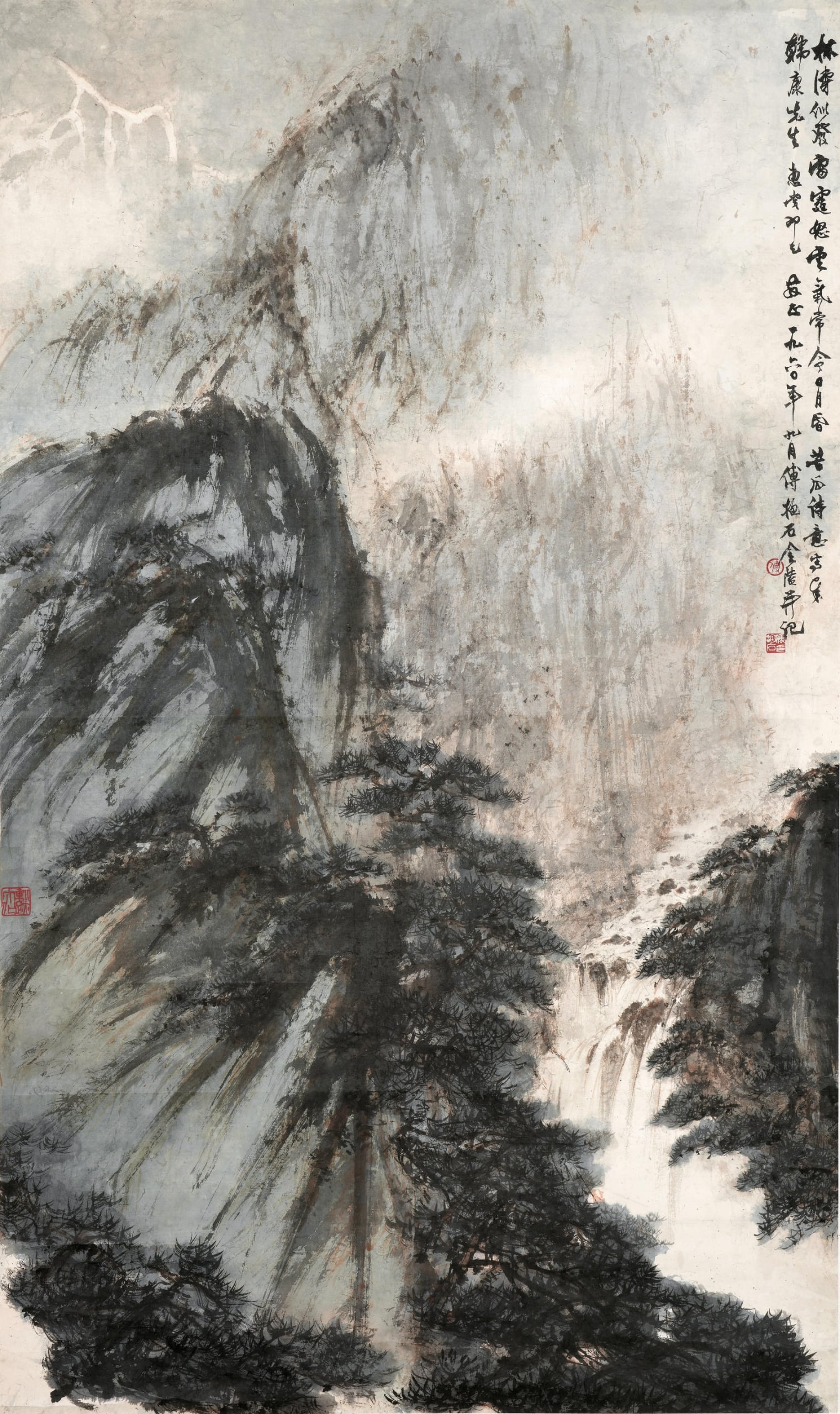 傅抱石，《苦瓜和尚詩意圖》，設色紙本 立軸，145×86.5 cm， 1960。估價：5,000,000 – 8,000,000港元。（邦瀚斯提供）